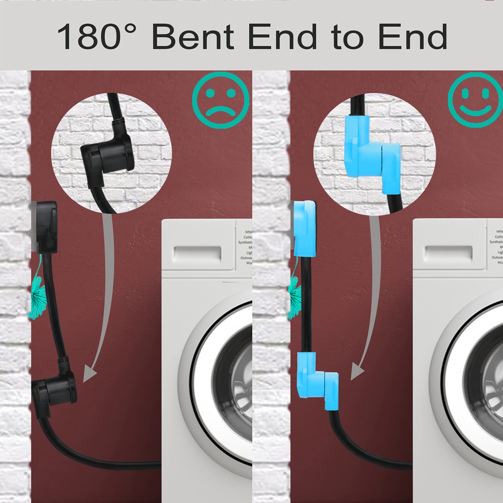 Circlecord Dryer Adapter 4 Prong To 3 Prong, 4P Newer Dryer To 3P Older House, Dryer Convert Cord Nema 10 30P Plug To 14 30R Rec