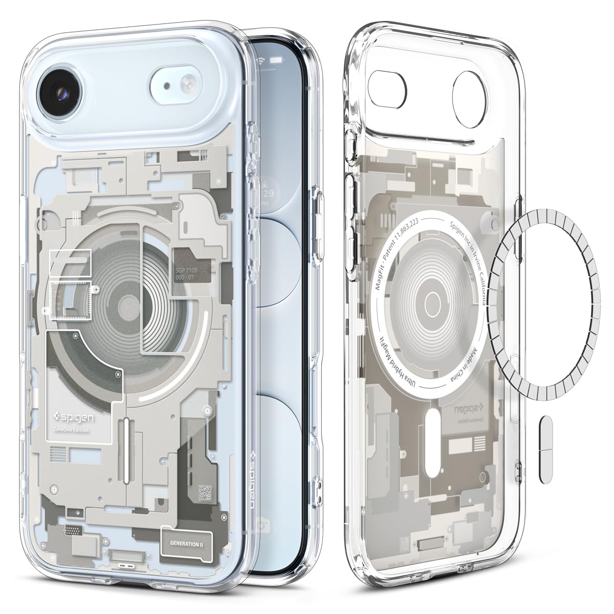 Spigen Ultra Hybrid MagFit Direct Digital Printing Case for iPhone Air [Custom Design][Compatible with Magsafe] - Zero One Natur