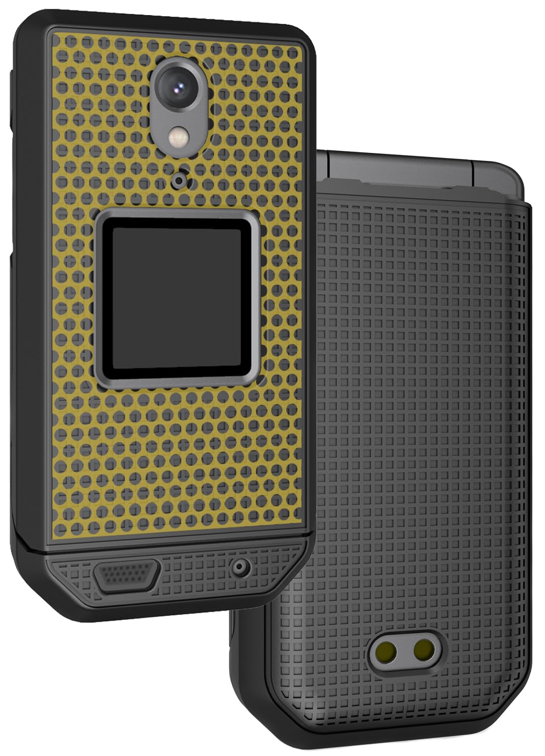 Nakedcellphone Case for CAT S22 Flip Phone, Slim Hard Shell Communicator Protector Cover - Boldly Gold