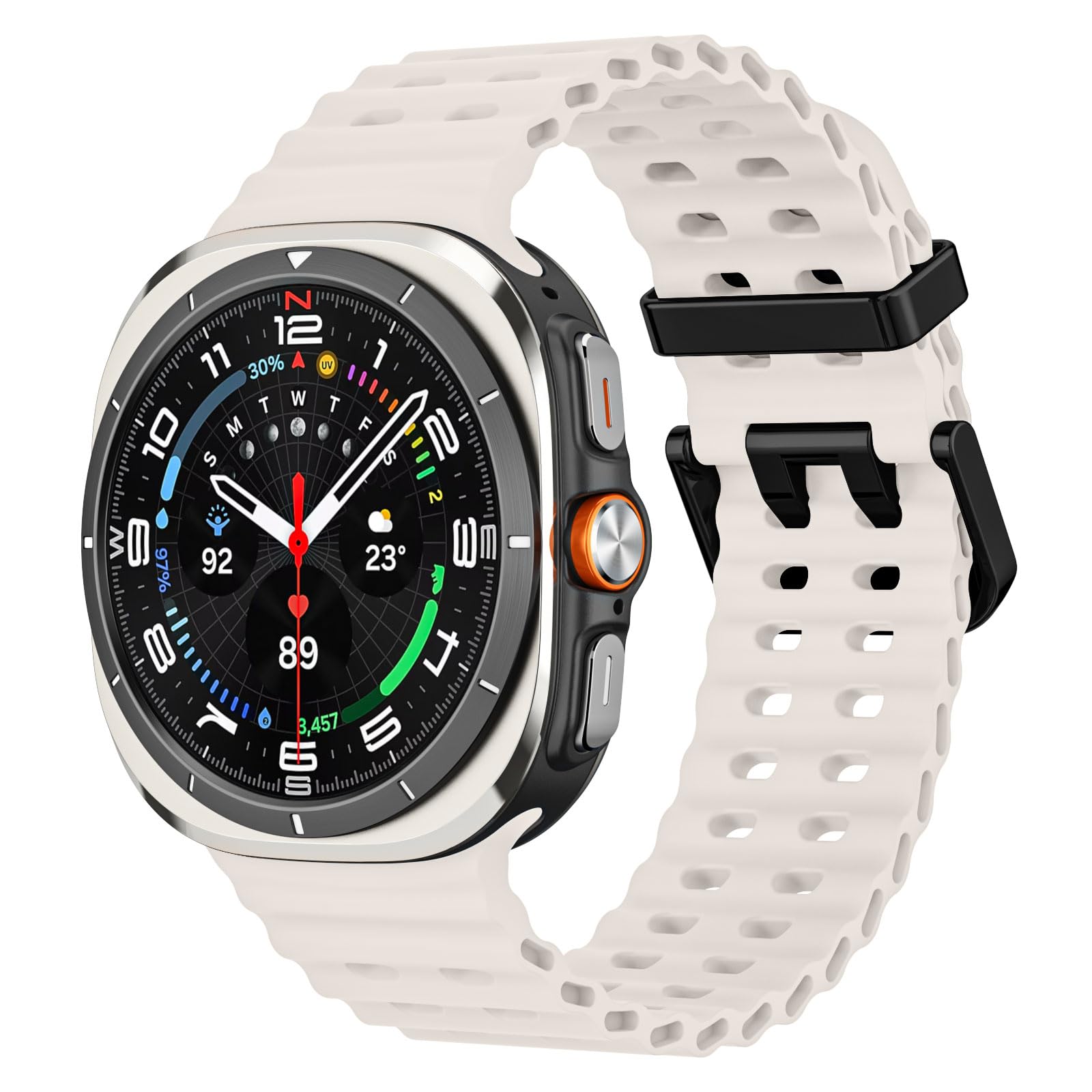 MoKo Sport Band Compatible with Samsung Galaxy Watch Ultra Bands 47mm (2025/2024) Women Men, Breathable Soft Silicone Waterproof