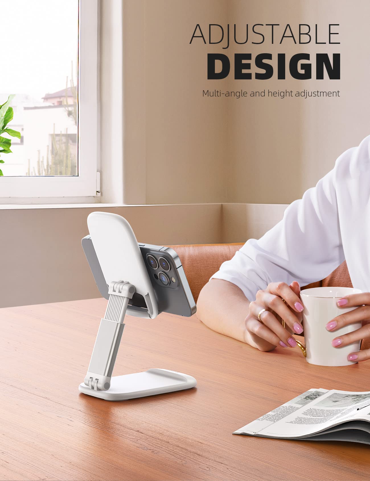 Lamicall For Mother Mom, White Phone Stand, Birthday Gifts For Father Teens Girls Boys Desk Accessories For Iphone Holder