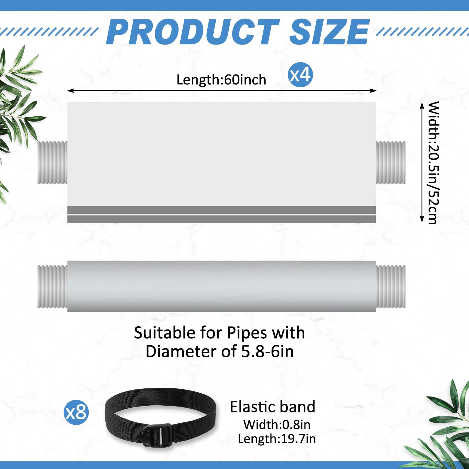 Outus 4 Pcs Air Conditioner Hose Cover Wrap - Ac Hose Duct Vent Insulation Sleeve Insulated Cover For Portable Ac For 5 & 5. 9 D