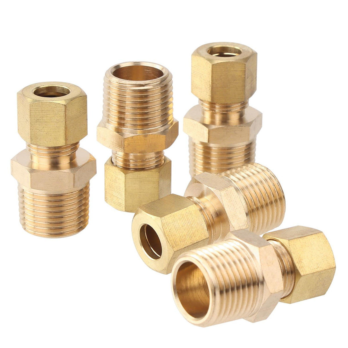 Ltwfitting Brass 5/16-Inch Od X 3/8-Inch Male Npt Compression Connector Fitting(Pack Of 25)