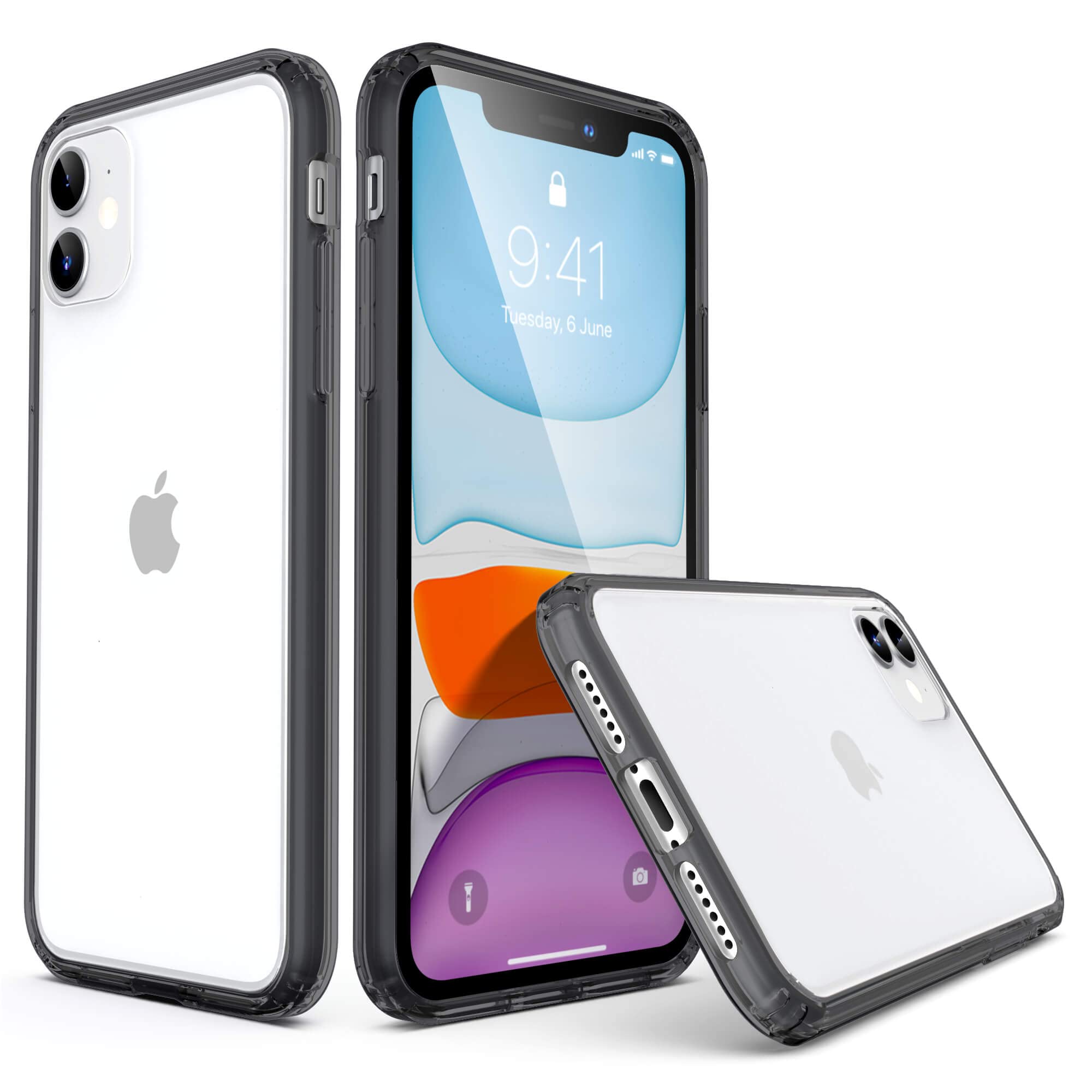 Ulak Compatible With Iphone 11 Case Clear With Color Border Hybrid Shockproof Protective Phone Case, Slim Transparent Anti Scrat