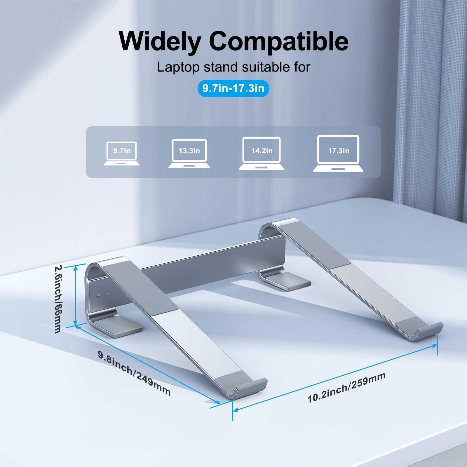 Mokuru Laptop Stand For Desk, Aluminum Laptop Riser, Ergonomic Computer Stand For Laptop, Laptop Cooling Stand Compatible With F