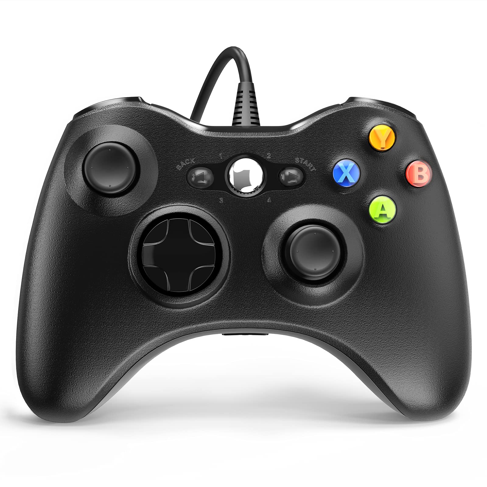 YAEYE Wired Controller for Xbox 360, Game Controller for 360 with Dual-Vibration Turbo Compatible with Xbox 360/360 Slim and PC 