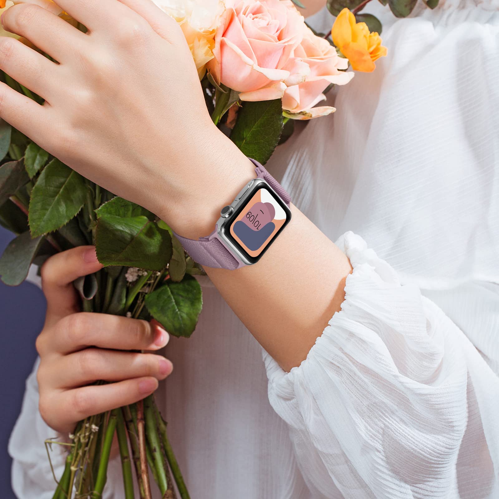 Enjiner Dehnbare Nylon Solo Armbnder, Kompatibel Mit Apple Watch, 38 Mm, 40 Mm, 41 Mm, 42 Mm, 44 Mm, 45 Mm, 49 Mm, Ultra Iwatch