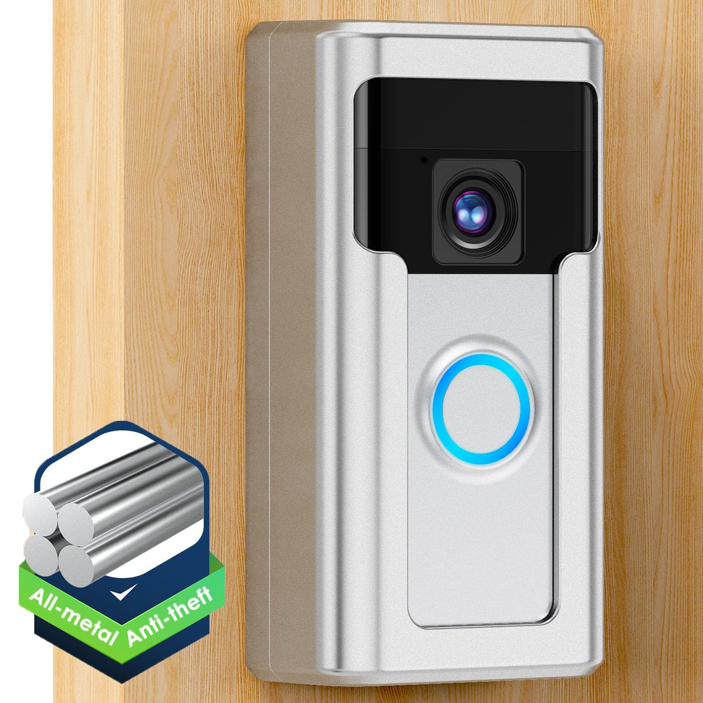 Liwin All Metal Adhesive Video Doorbell Mount Compatible With Ring/Blink Wireless Video Doorbell, No Drill Mounting Bracket Wedg