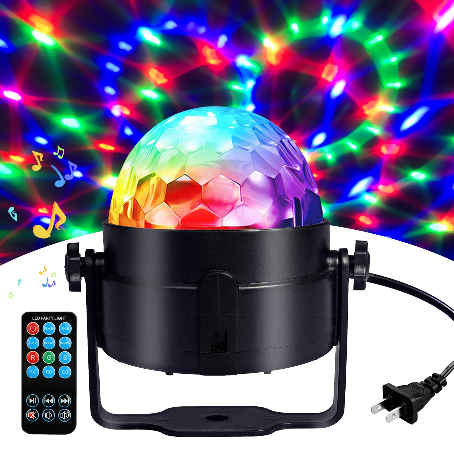 Disco Ball Disco Lights Coidea Party Sound Activated Storbe Light With Remote Control Dj Lighting,Led 3W Rgb Light Bal, Dance Li