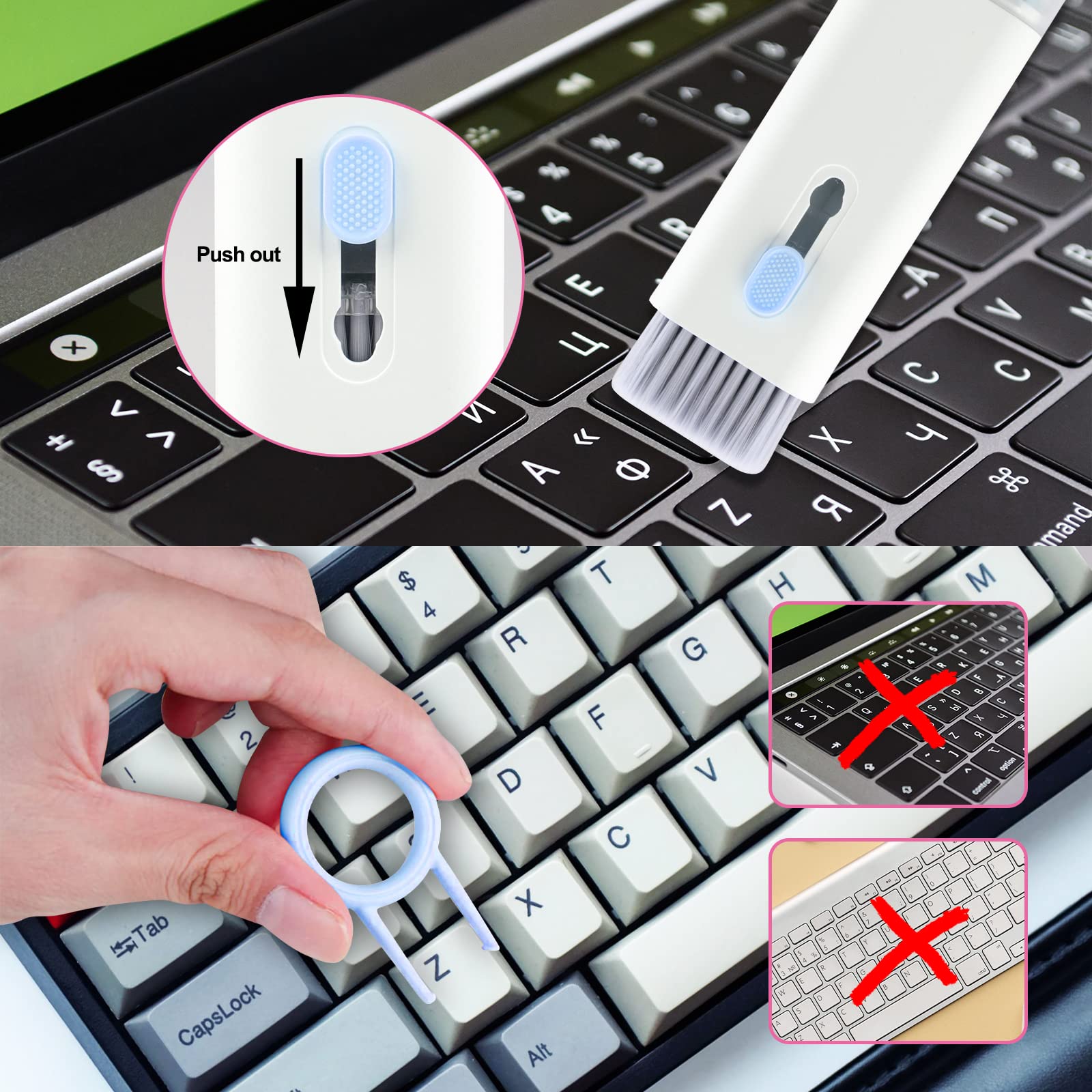 7 In 1 Electronic Cleaner Kit,Keyboard Cleaner,Laptop Cleaner Kit For Monitor, Cell Phone, Headset, Lego, Laptop Camera Lens(Blu