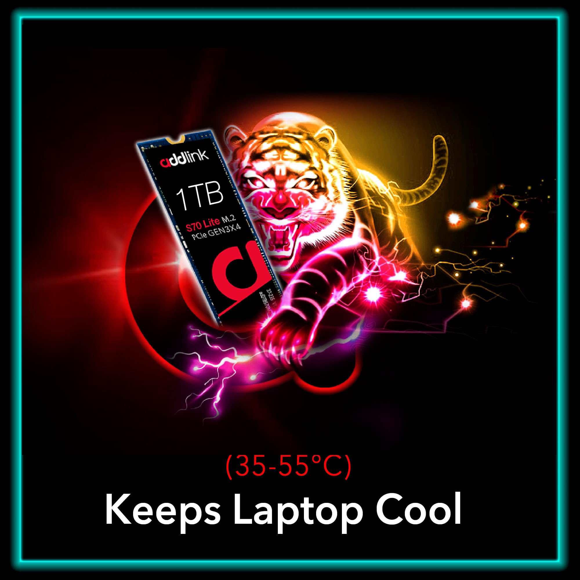 Addlink S70 Lite 1Tb Ultra Durability Gaming Ssd Maximum Speed 3200 Mb/S Internal Solid State Hard Drive   M.2 2280 Pcie 3.0 Nvm