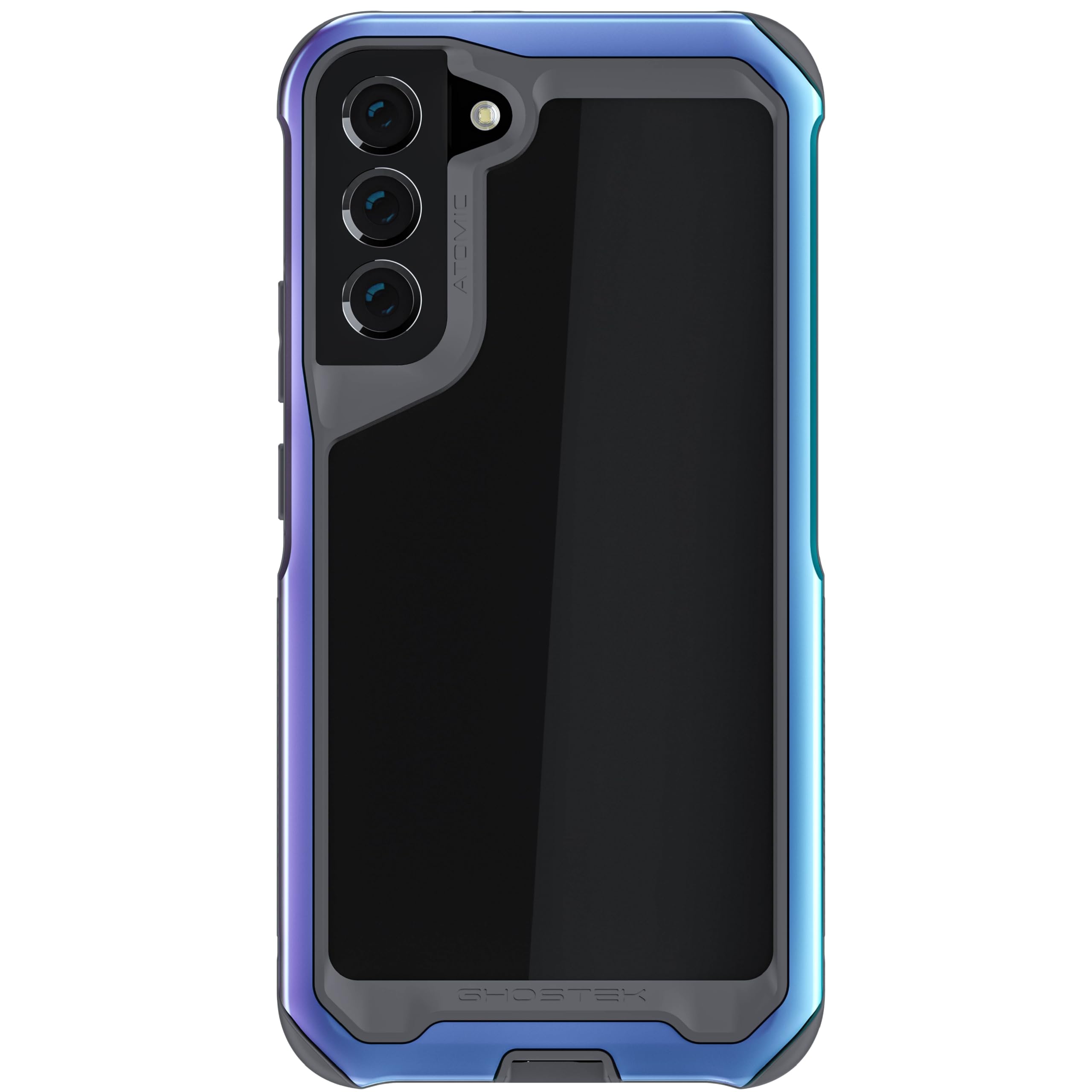 Ghostek Atomic Slim S22+ 5G Phone Case With Clear Back And Iridescent Aluminum Bumper Military Grade Shockproof Protective Phone