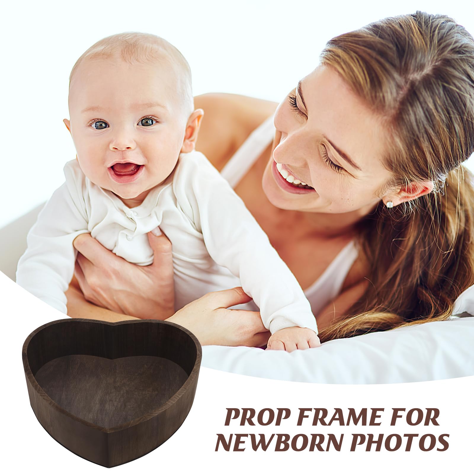Bed Heart Small Photo Shaped Wooden Posing Newborn Photograph Photographer Heart Shaped Prop
