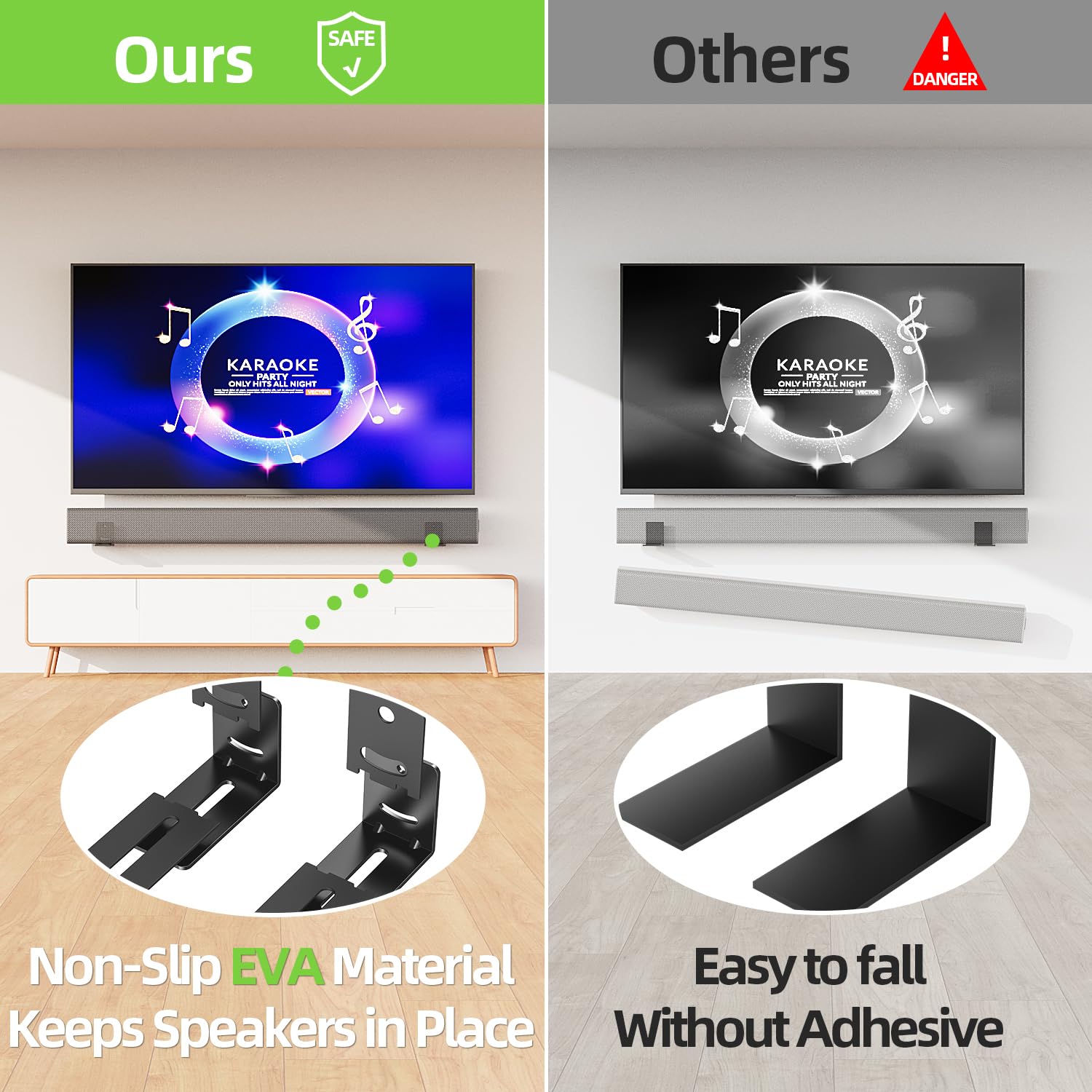 Usx Mount Soundbar Mount For Samsung, Sony, Lg, Vizio, Bose, Onn & More Sound Bar Mounts-Universal Soundbar Mounting Bracket Und