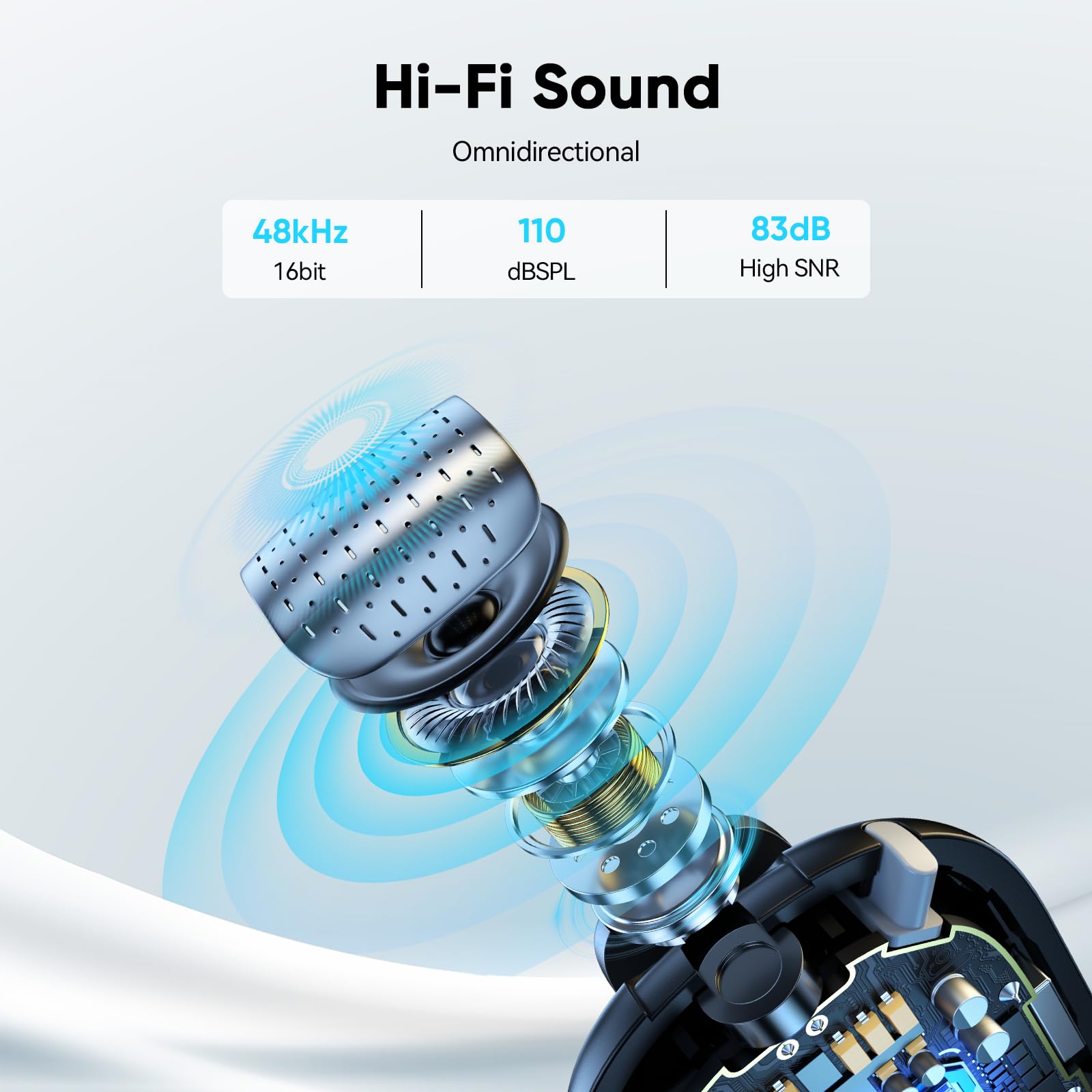 Ulanzi A30 Tiny Mic Magnetic (Black), Wireless Lavalier Microphone Mini Size, Noise Cancellation, 164 Ft Range, 20H Battery Life