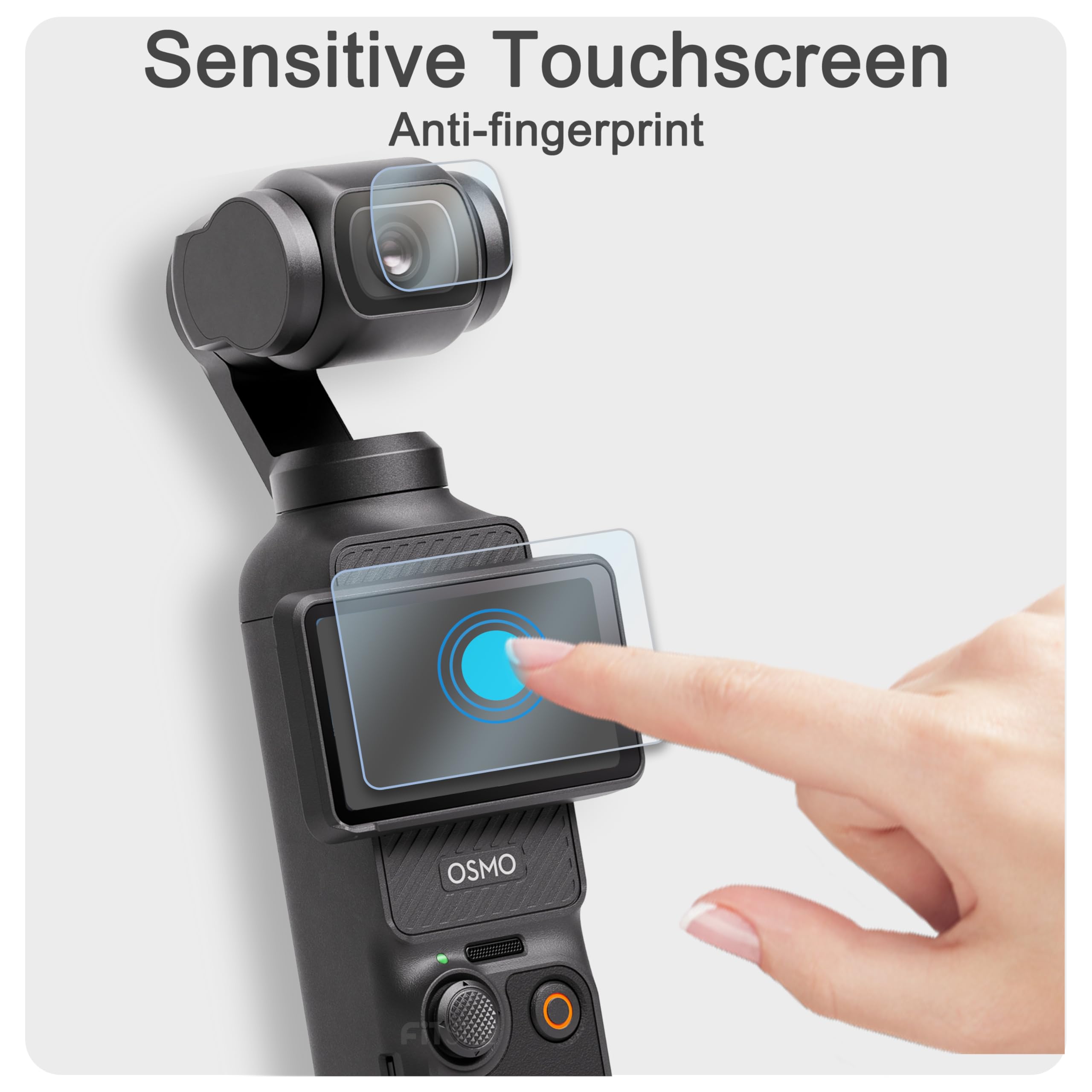 Fitstill 6Pcs Lens Protector+Lcd Screen Protector For Dji Osmo Pocket 3 Camera,0.24Mm 9H Hardness Ultra Clear Scratch Resistant Tempered Glass Film Guard Touch Sensitive Easy Installation Pocket3 Accessories
