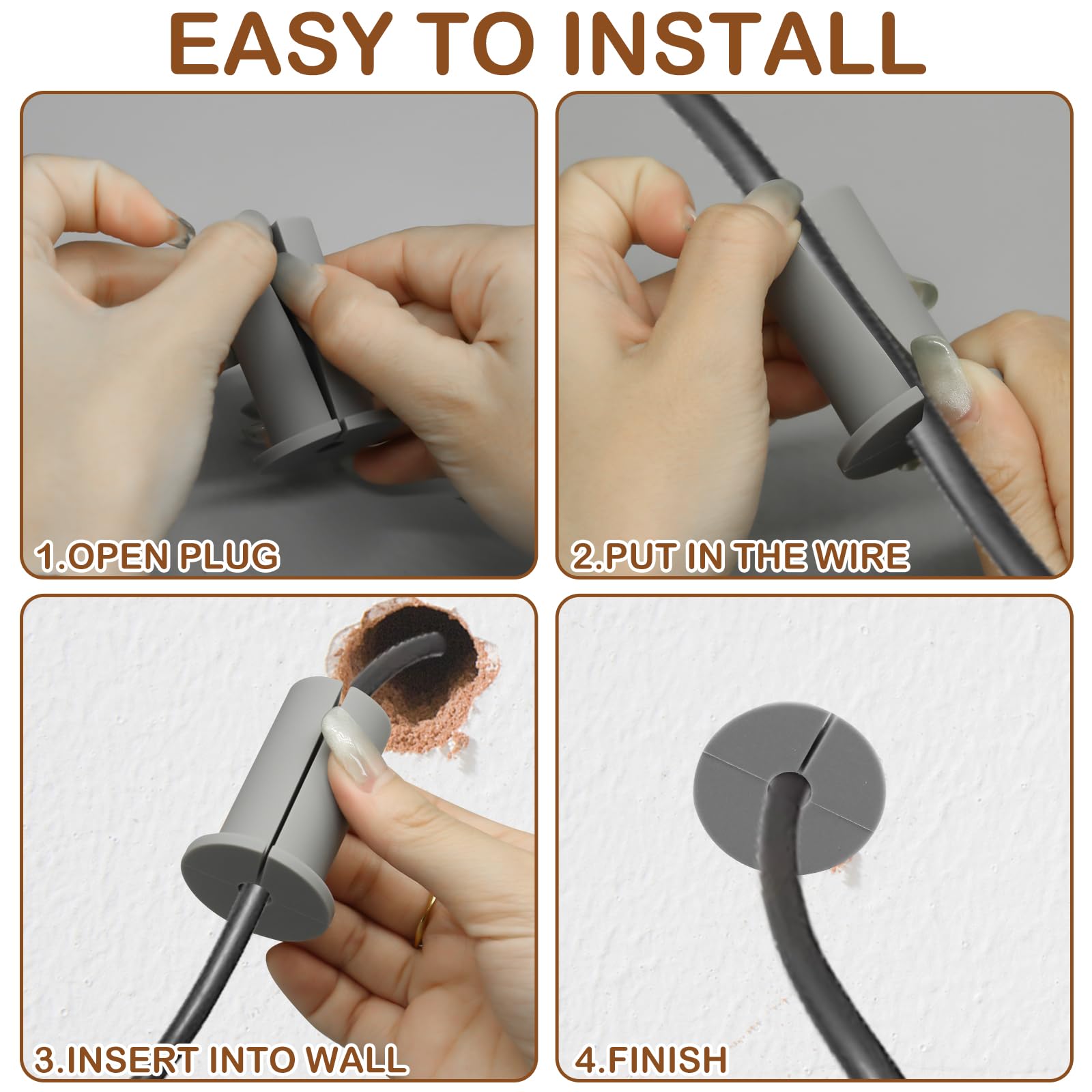 4Pcs Cable Grommet Routing Kit For Starlink, Wall Grommets For Cables, Wall Cable Through Wall Hole Cover Compatible With Starli