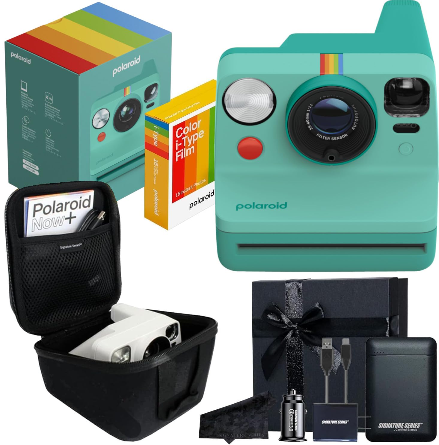 Polaroid Originals Now I-Type Instant Camera with 16 Color Film Photos and Signature Series Case (Gen 3 + Signature Gift Bundle,