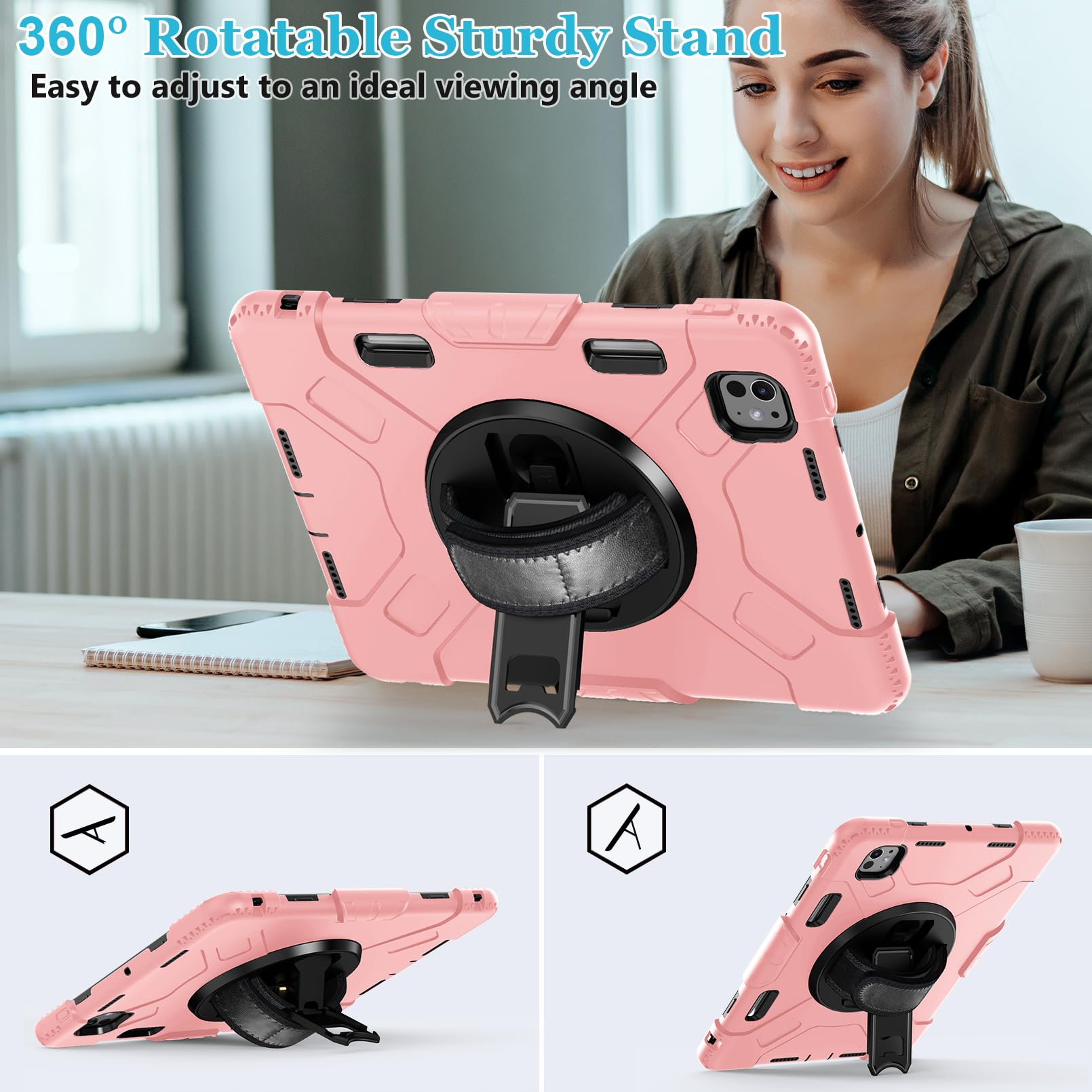 Case For Ipad Pro 11 M4 2024: Protective Cover For Ipad Pro 11 Inch 5Th Generation With Screen Protector  Stand  Handle  Shoulde