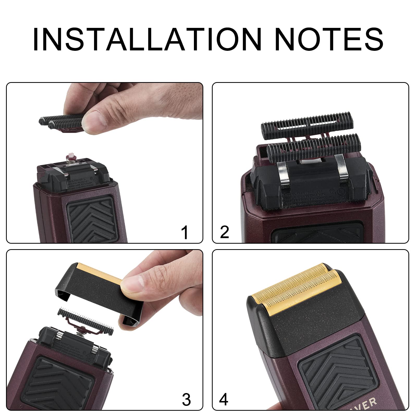 2 Pcs Professional 5 Star Series Finale Shaver Shaper Replacement Foil And Cutter Bar Assembly Compatible With Wahl Model 7031 1