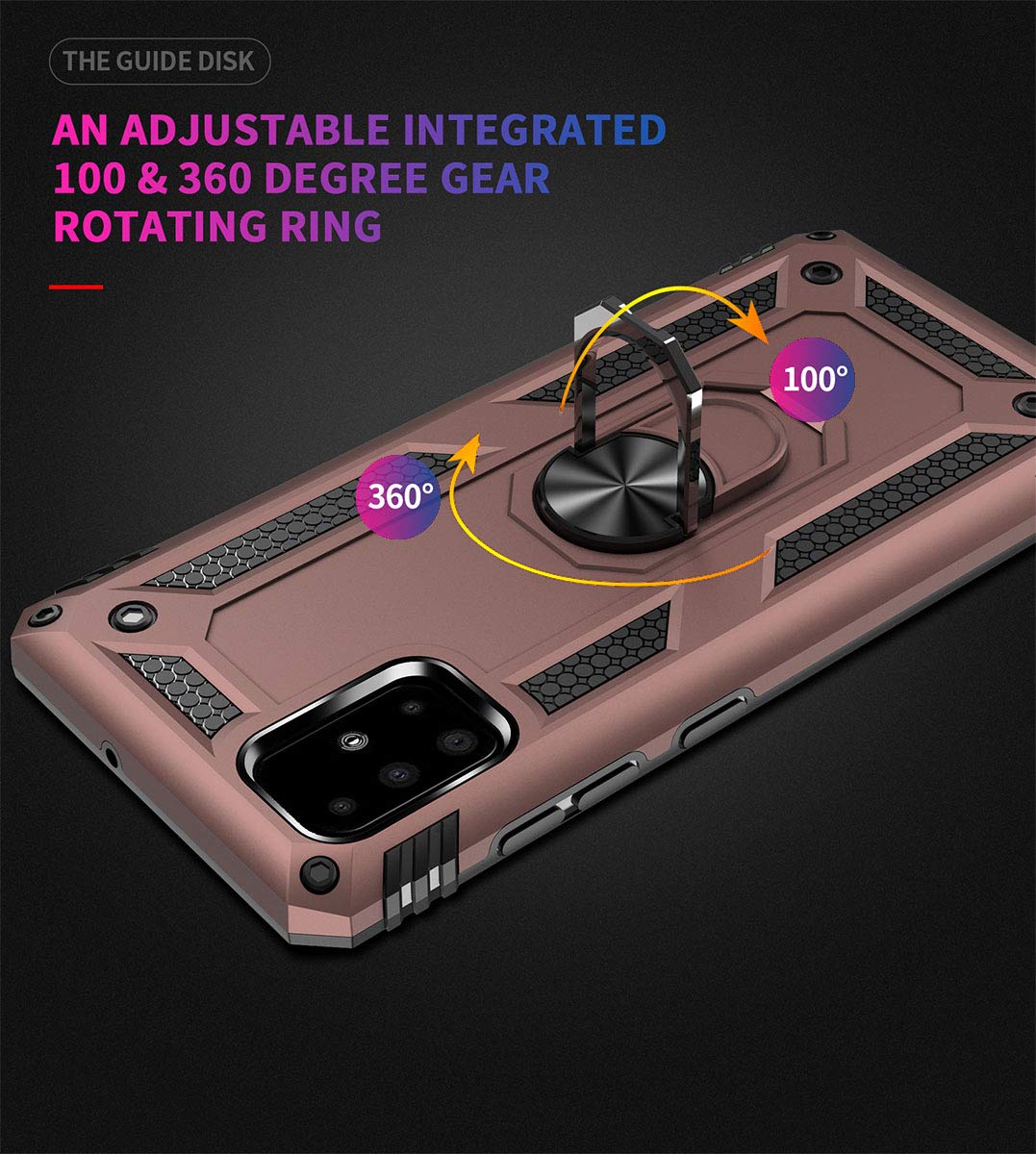 Addit A51 5G Case, Samsung Galaxy A51 5G Case [ Military Grade ] 15Ft. Drop Tested Protective Case With Magnetic Car Mount Ring