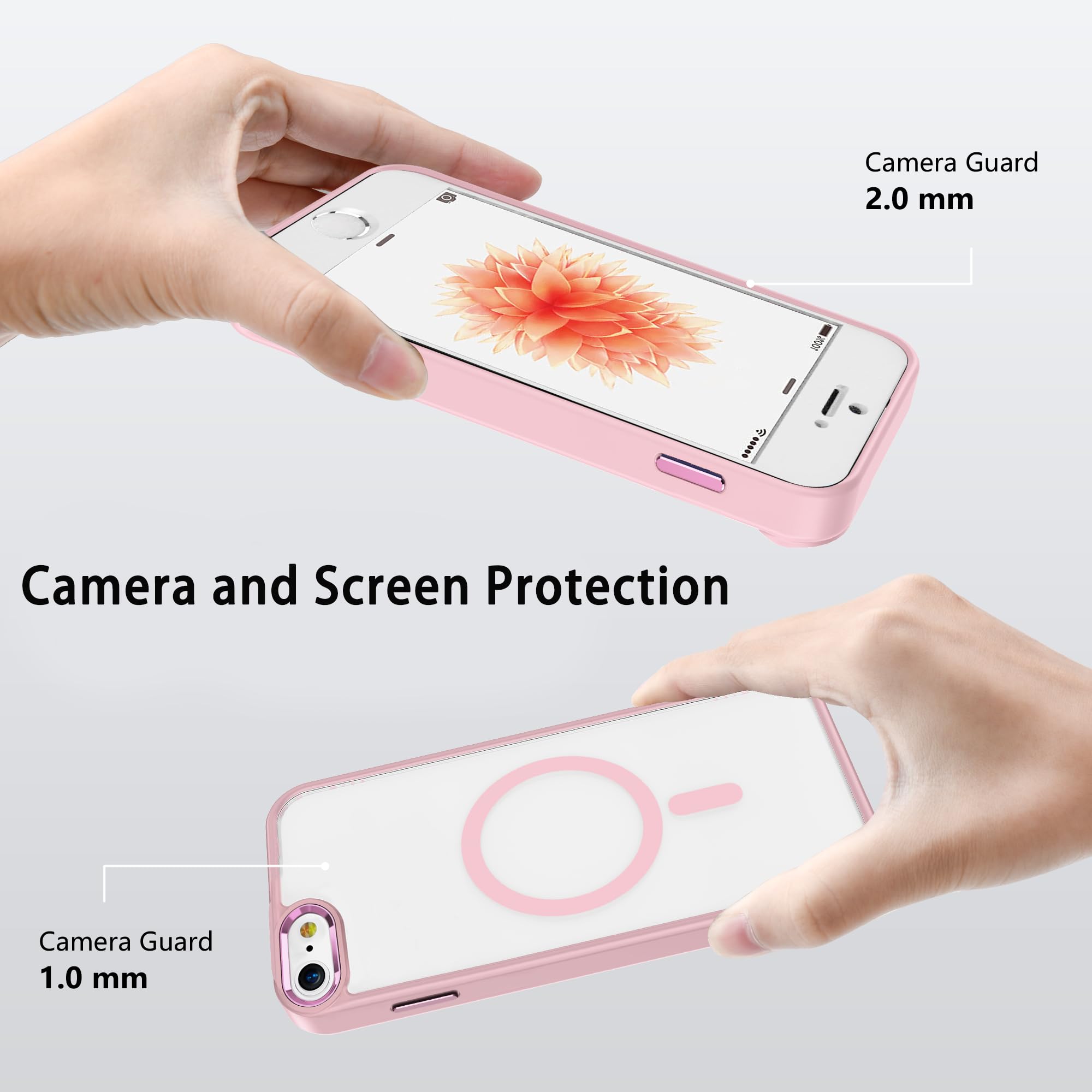 Magnetic For Iphone Se Case 2022/2020,Iphone 8/7 Case,Compatible With Magsafe, Military Grade Drop Tested, Shockproof Clear Hard