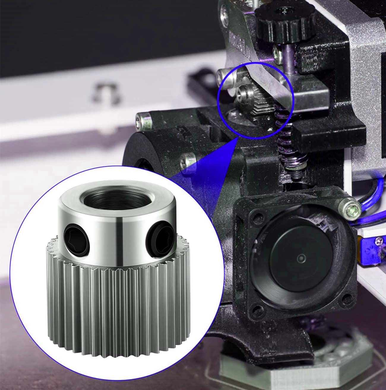 3Dman Mk7/Mk8 Extruder Gear 36 Teeth Bore 5Mm Stainless Steel Drive Gear For 3D Printers  10Pcs