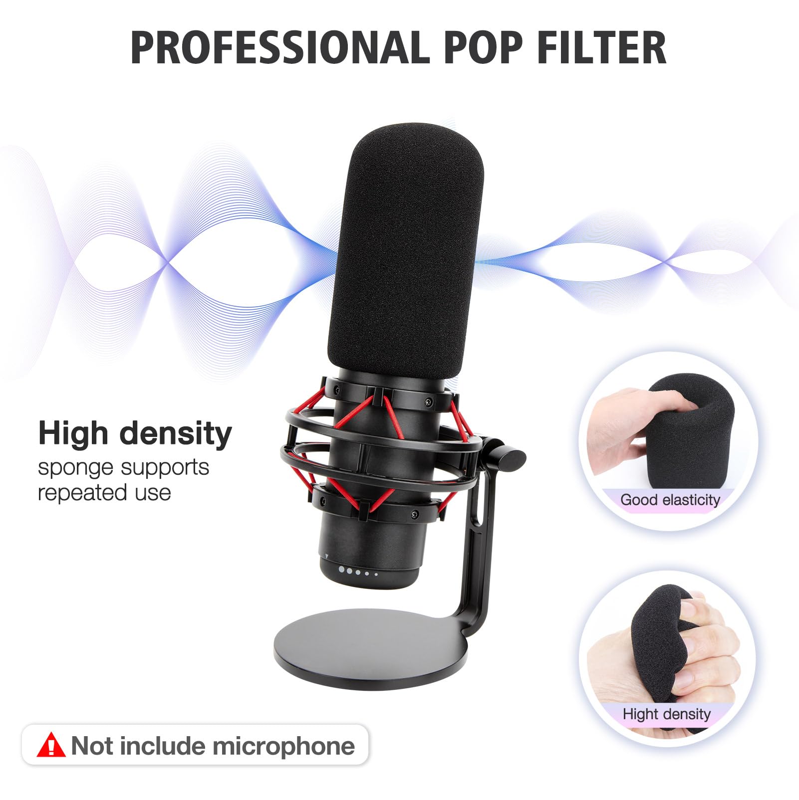 Sunmon Hyper X Quadcast Boom Arm   Upgraded Red Boom Arm For Hyperx Quadcast With Quadcast Windscreen, Sound Insulation And Nois