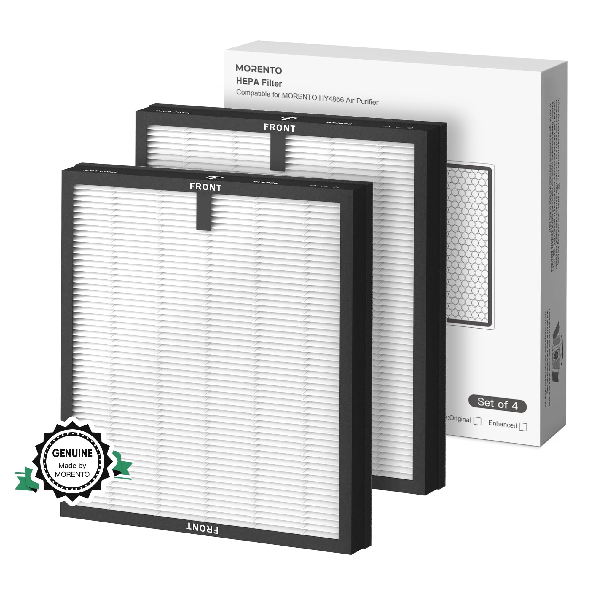 Morento 4 Pack Hy4866 Genuine Air Purifier Replacement Filter For Hy4866 Air Purifer, Original Version