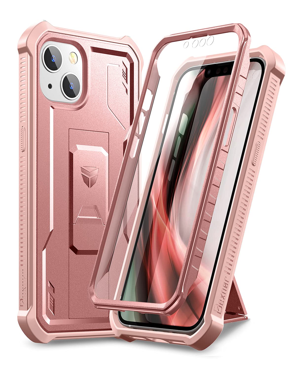 Dexnor for iPhone 13 Mini Case 5.4 inch 2021, [Built in Screen Protector and Kickstand] Heavy Duty Military Grade Protection Sho