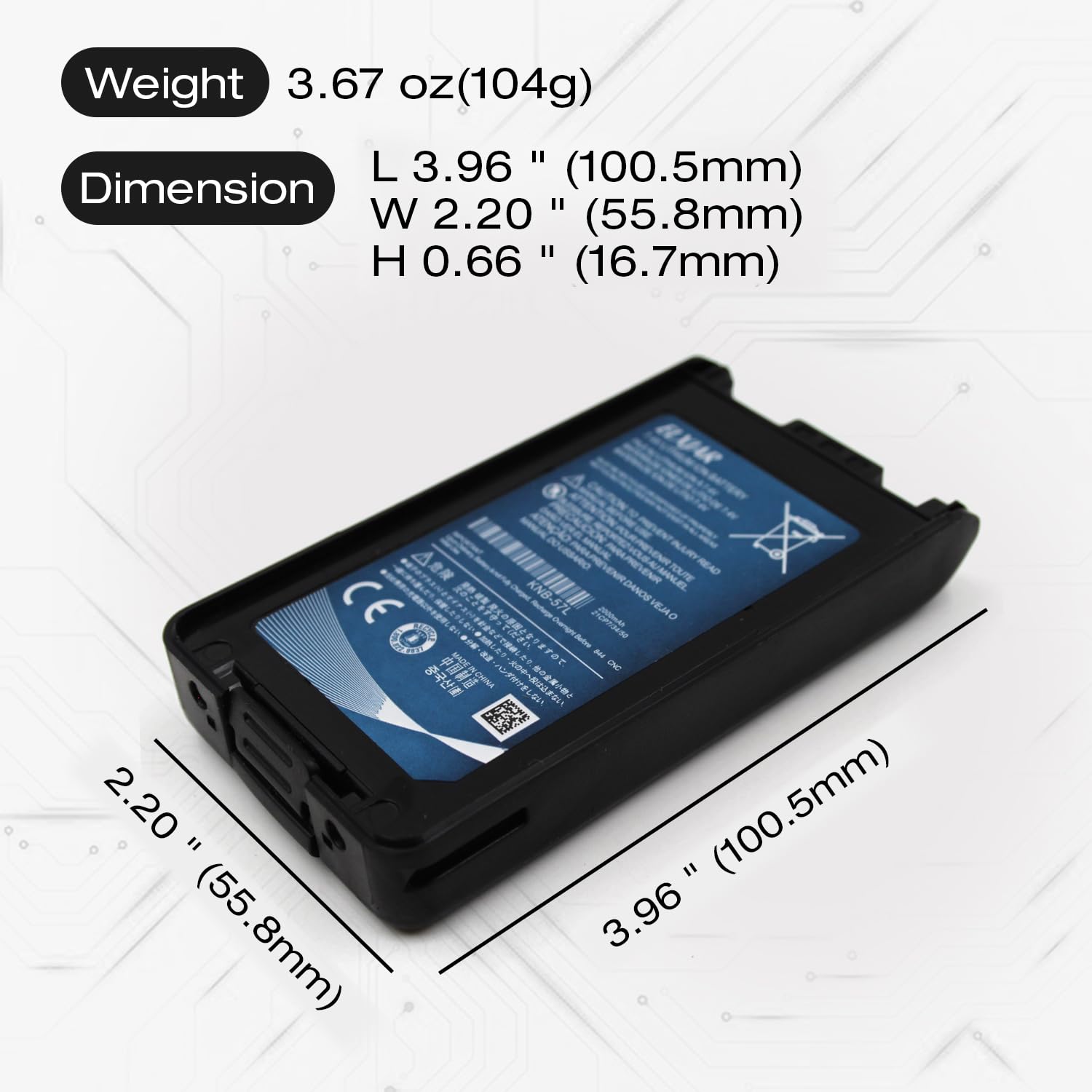 Elxjar (2 Pack) 7.4V 2000Mah Knb 57L Li Ion Battery Replacement For Knb 55L Knb 24L Batteries, Compatible With Kenwood Tk 2140 Tk 3140 Tk 2170 Tk 3170 Tk 2160 Tk 3160 Tk 3360 Nx 220 Nx 320 Radios