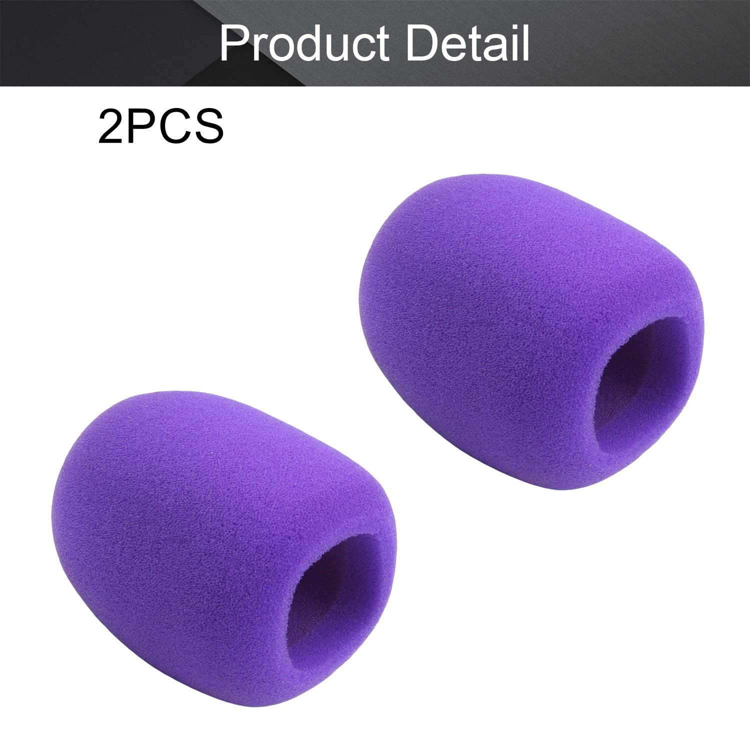 Fielect 2Pcs Microphone Cover Sponge Foam Mic Cover Handheld Microphone Windscreen Shield Protection Micro Foam Filter Purple Fo