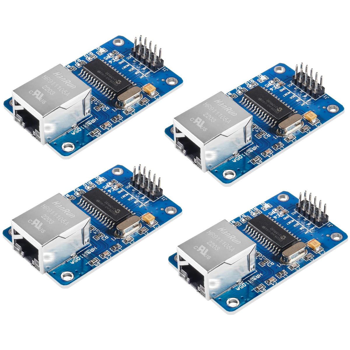 Diitao 4Pcs Enc28J60 I/So Hr911105A Ethernet Lan Network 56Mmx34Mm Module Spi Interface For Arduino Avr Pic Lpc Stm32 (3.3V)