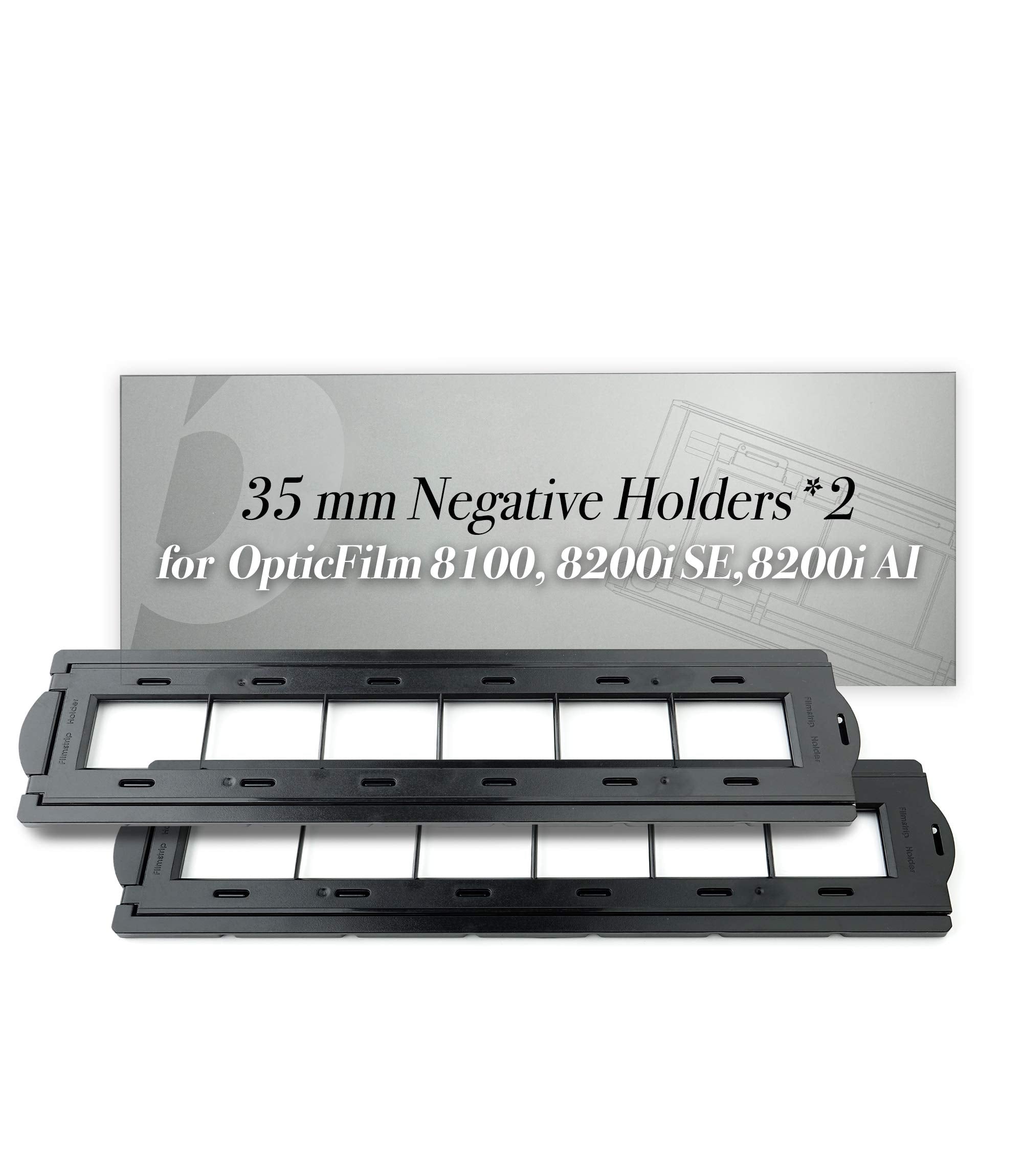 Plustek 2 X 35 Mm Negative Holders (Negative Film), For Opticfilm 72~82 Series Use Only (8100 & 8200I Se & 8200I Ai)