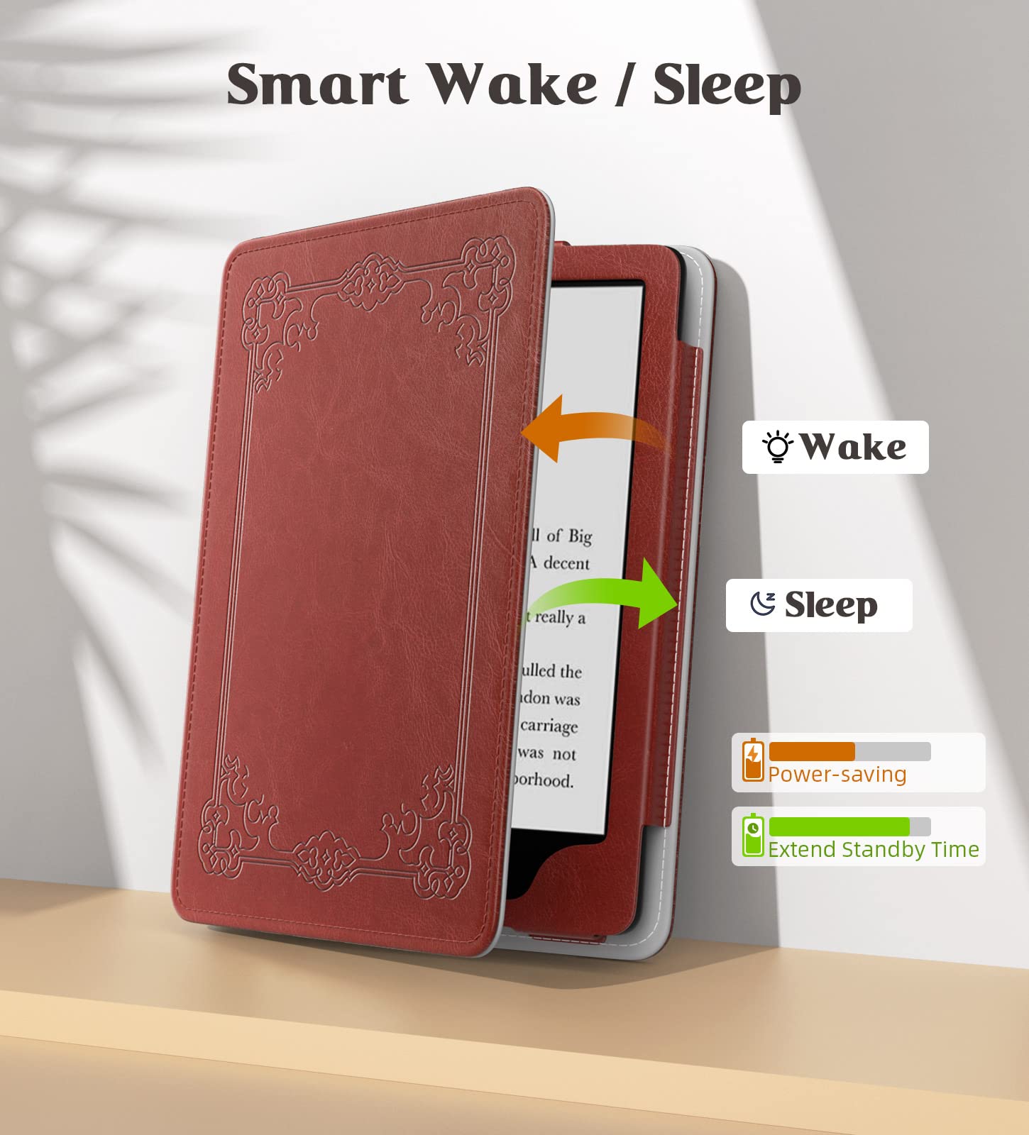 Moko Case For Kindle Paperwhite 11Th Generation 2021 Release, Slim Pu Shell Cover With Auto Wake/Sleep, Vintage Style