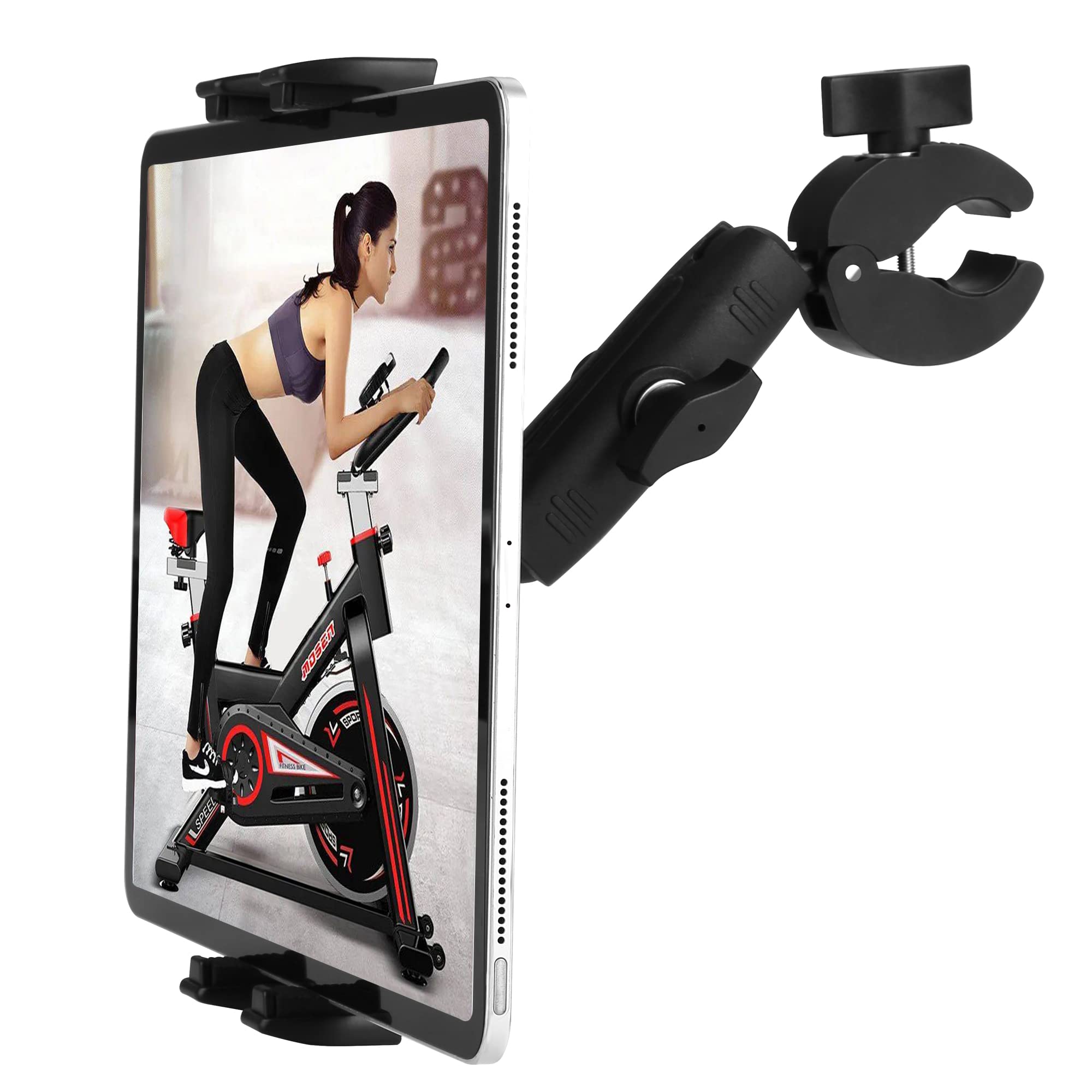 Treadmill Tablet Ipad Holder Bike Handlebar Mount Clamp For Stationary Bicycle Elliptical Spin Bike Peloton Stroller For 4 13''