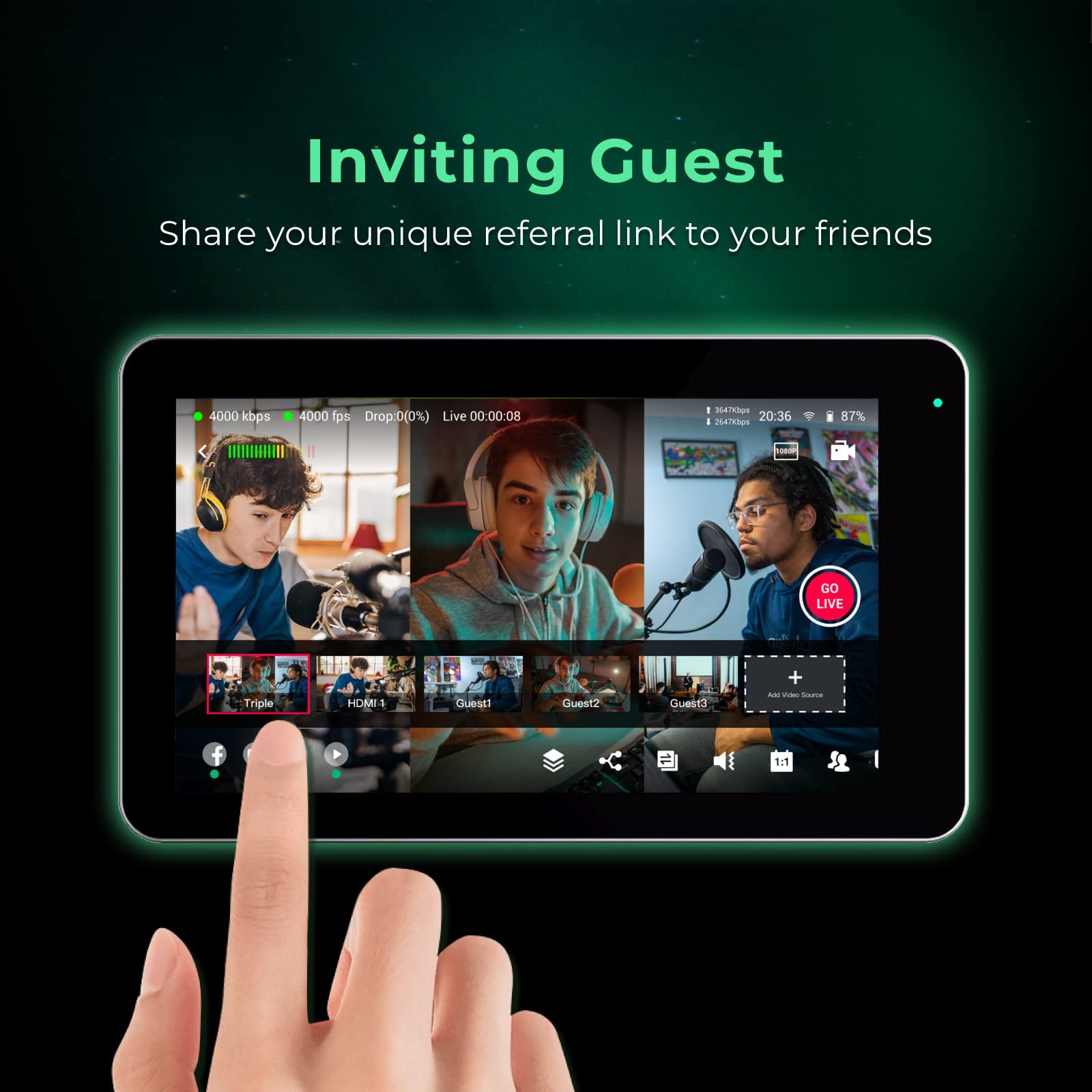 Yololiv Yolobox Mini, All In One Portable Multi Camera Live Streaming Equipment (Usa, Canada, Mexico)