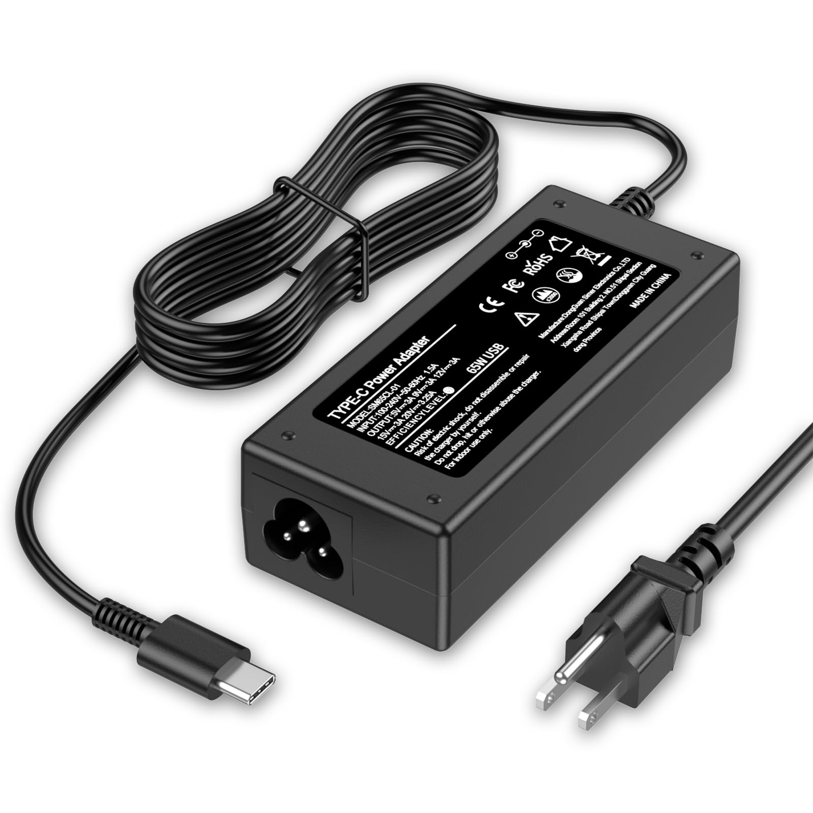 65W USB C Laptop Charger EHECAPAR FastCharging Adapter Compatible with Lenovo,HP,Dell,Acer,Asus,Samsung,Google Chromebook,and O
