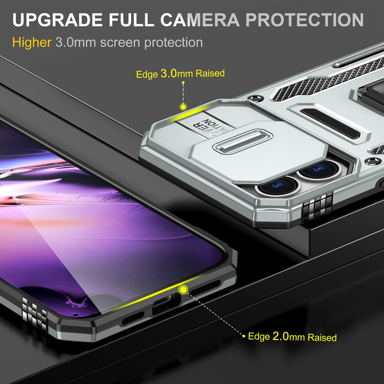 Sefing Phone Case For 16 Iphone Case With Kickstand Ring Holder, With Camera Cover, With Magnet Car Mount Function, For Iphone 1