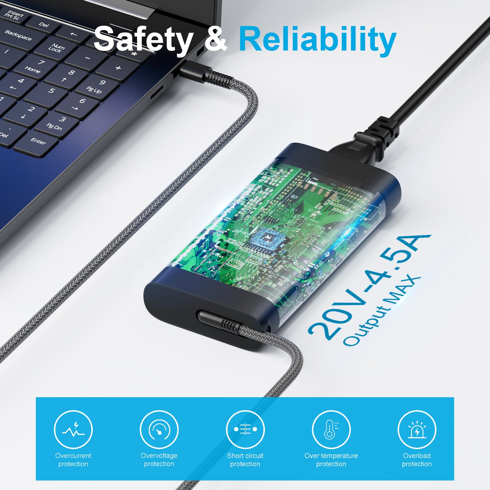 90 Watt Usb C Charger For Dell Latitude/Precision/Xps Laptop,Dell 90W Usb C Laptop Charger Ac Adapter For Dell Latitude 3400,350