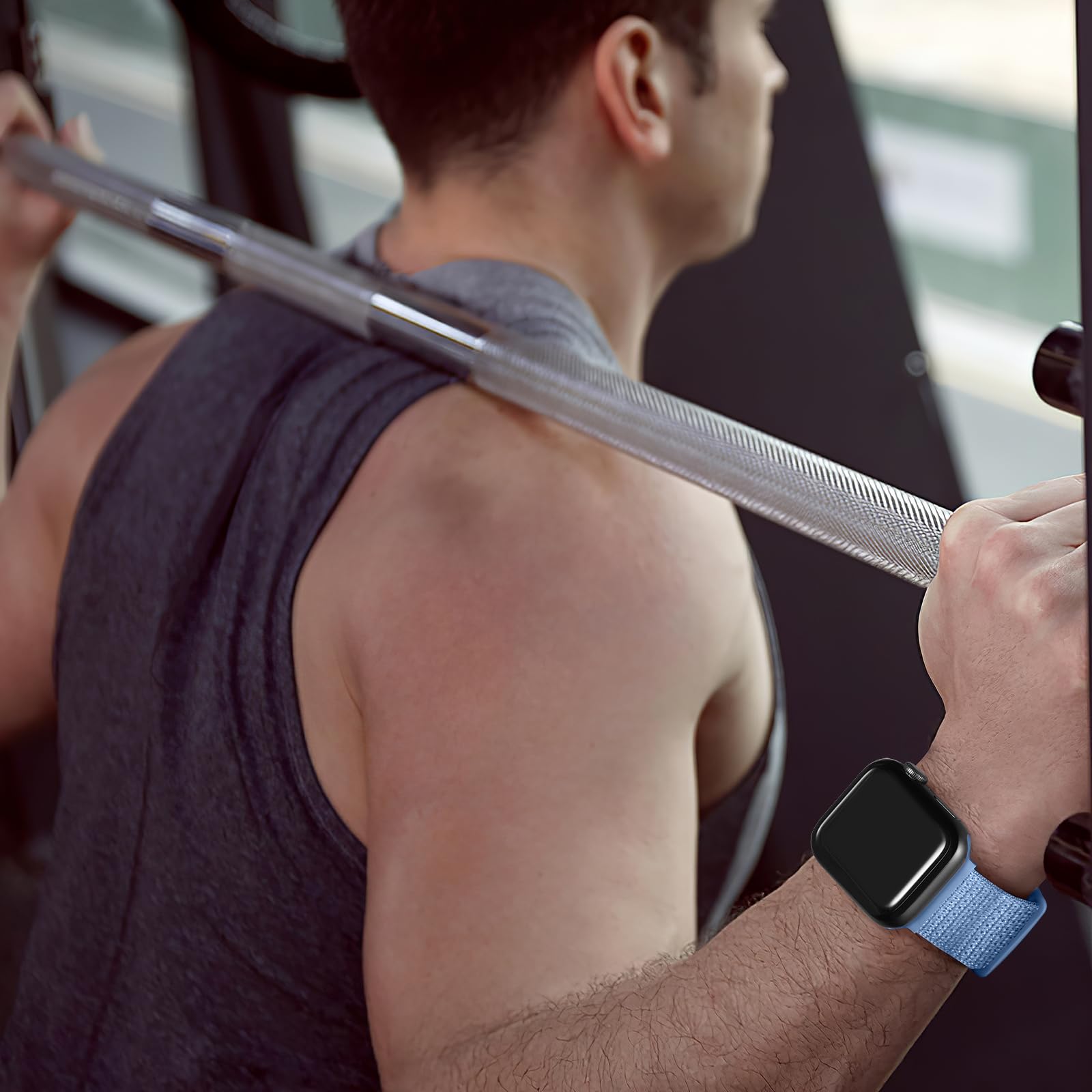 Getino Compatible For Apple Watch Band 46Mm 42Mm 44Mm 45Mm 49Mm 40Mm 41Mm 38Mm, Adjustable Stretchy Nylon Weave Sport Strap For