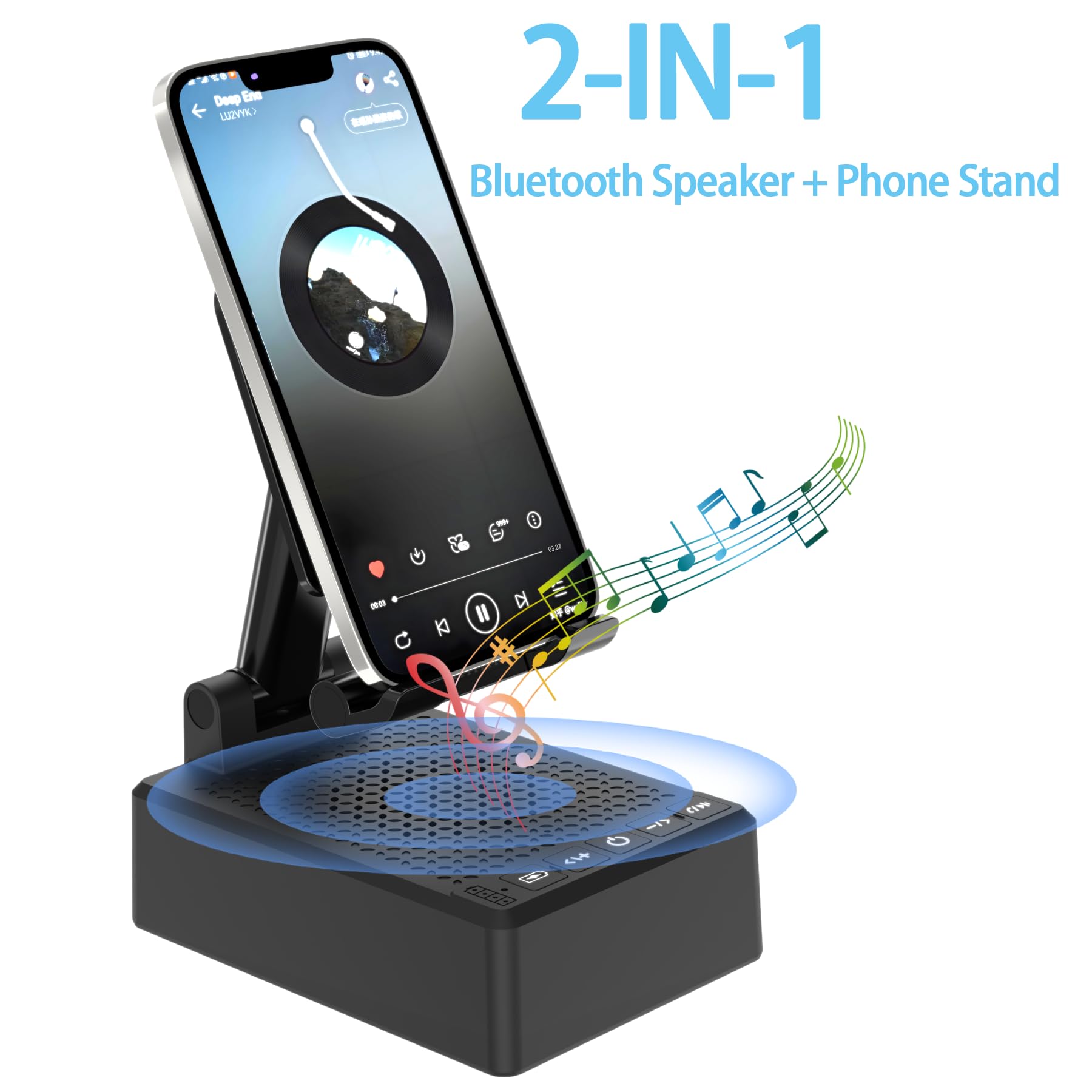 Gifts For Men Him Dad Women, Cell Phone Stand With Wireless Bluetooth Speaker And Anti-Slip Base Hd Surround Sound Perfect For K