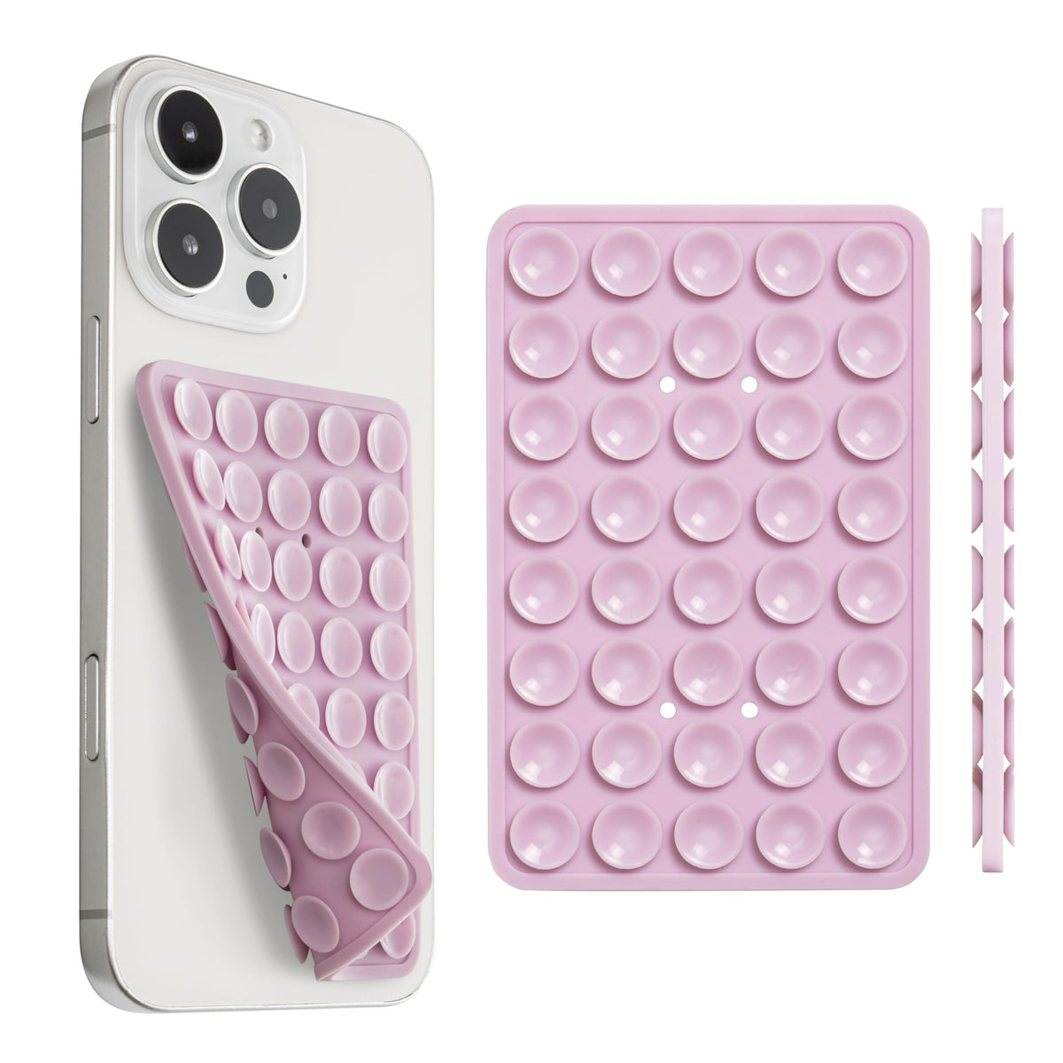 Sucky Upgraded Double Sided Suction Phone Octo Cup Buddy Mount - Anti-Slip Holder - Sticky Grip For Selfies, Videos (Light Purpl