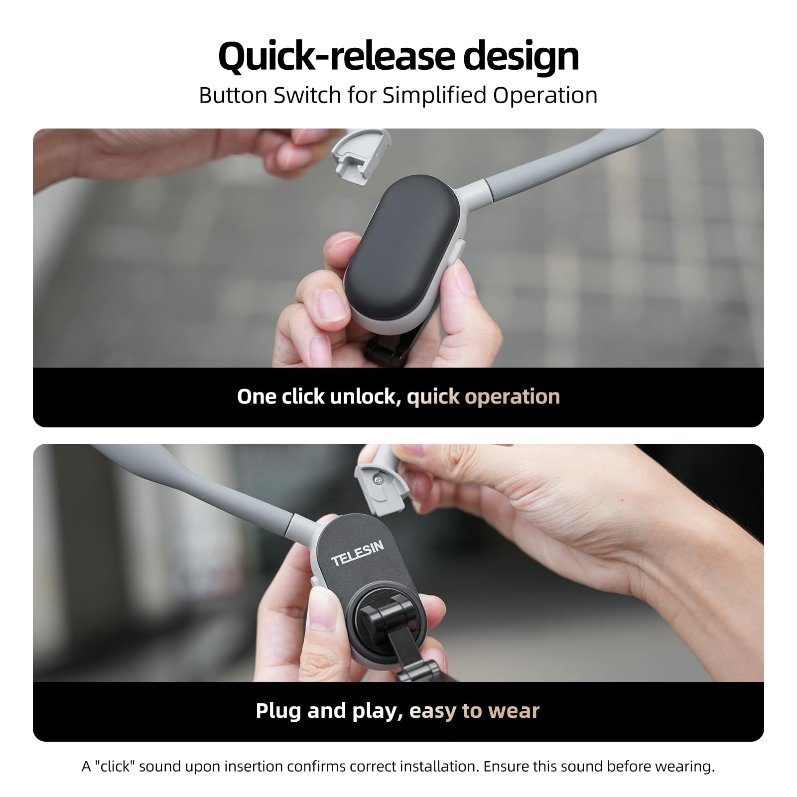 Telesin� Magnetic Neck Mount For Phones, Neck Cell Phone Holder Pov/Vlog Selfie Mount Hand Free Phone Neck Holder Chest Stand Strap Video Recording For Iphone 16 15 14 13 12 Seires Android Phones Gray