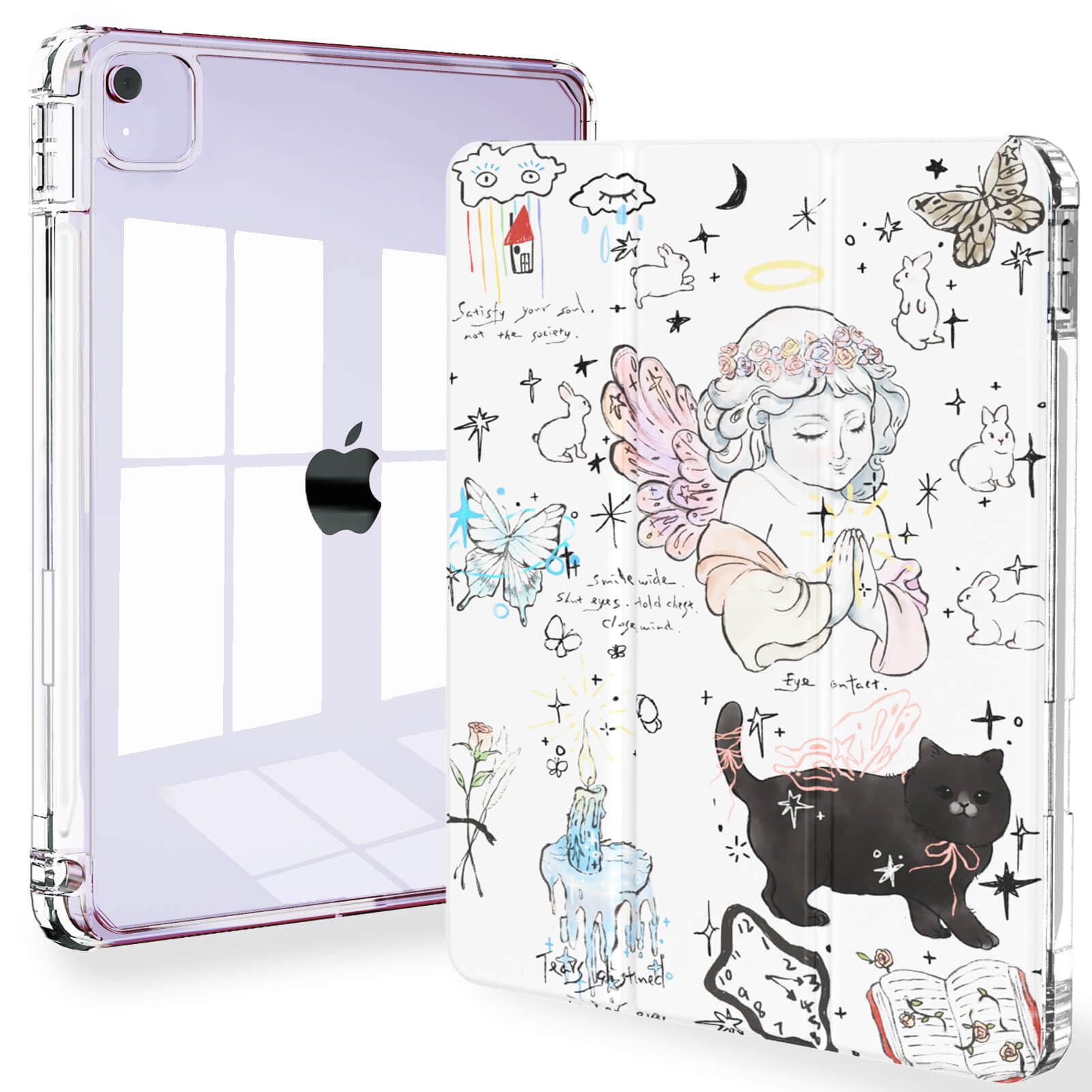 Feams for iPad Air 13 Inch Case M3 2025/M2 2024, Slim iPad Pro 12.9 Inch 6th/5th/4th Generation 2022/2021/2020 Case Clear Back C