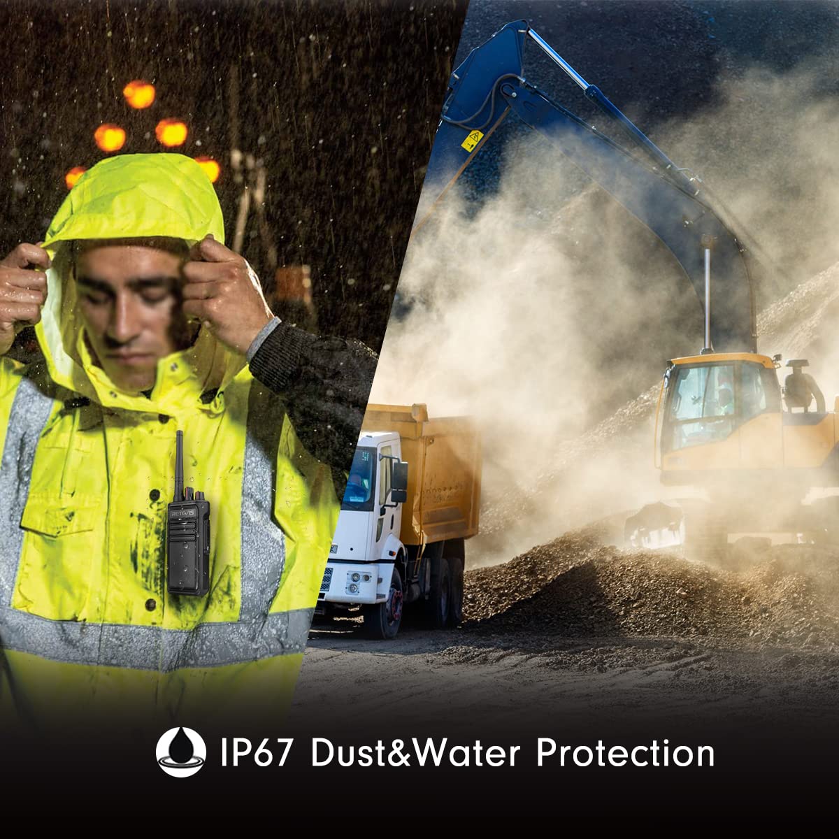 Retevis Rb23 Walkie Talkie, Ip67 Waterproof, 5 Watt Power, Gmrs Two Way Radio, Long Range Adult Walkie Talkie, Ctcss, With 6 Way Multi Channel Charger For Business Security Patrol Church(6 Pack)