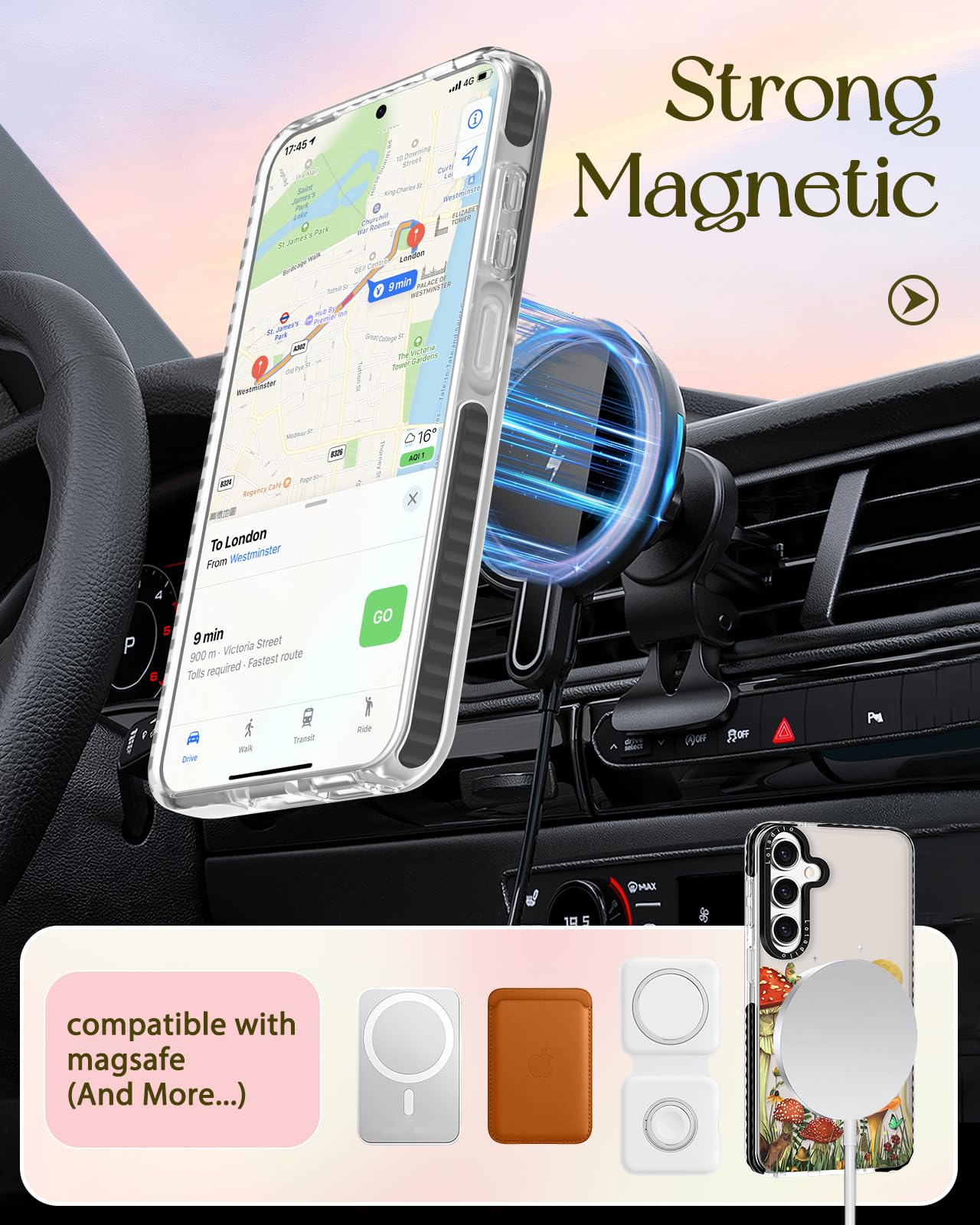 Lotadilo Cute Case For Samsung Galaxy S24 Fe For Women Girls - Funny Butterfly Mogu Design Compatible With Magsafe Magnetic Ring