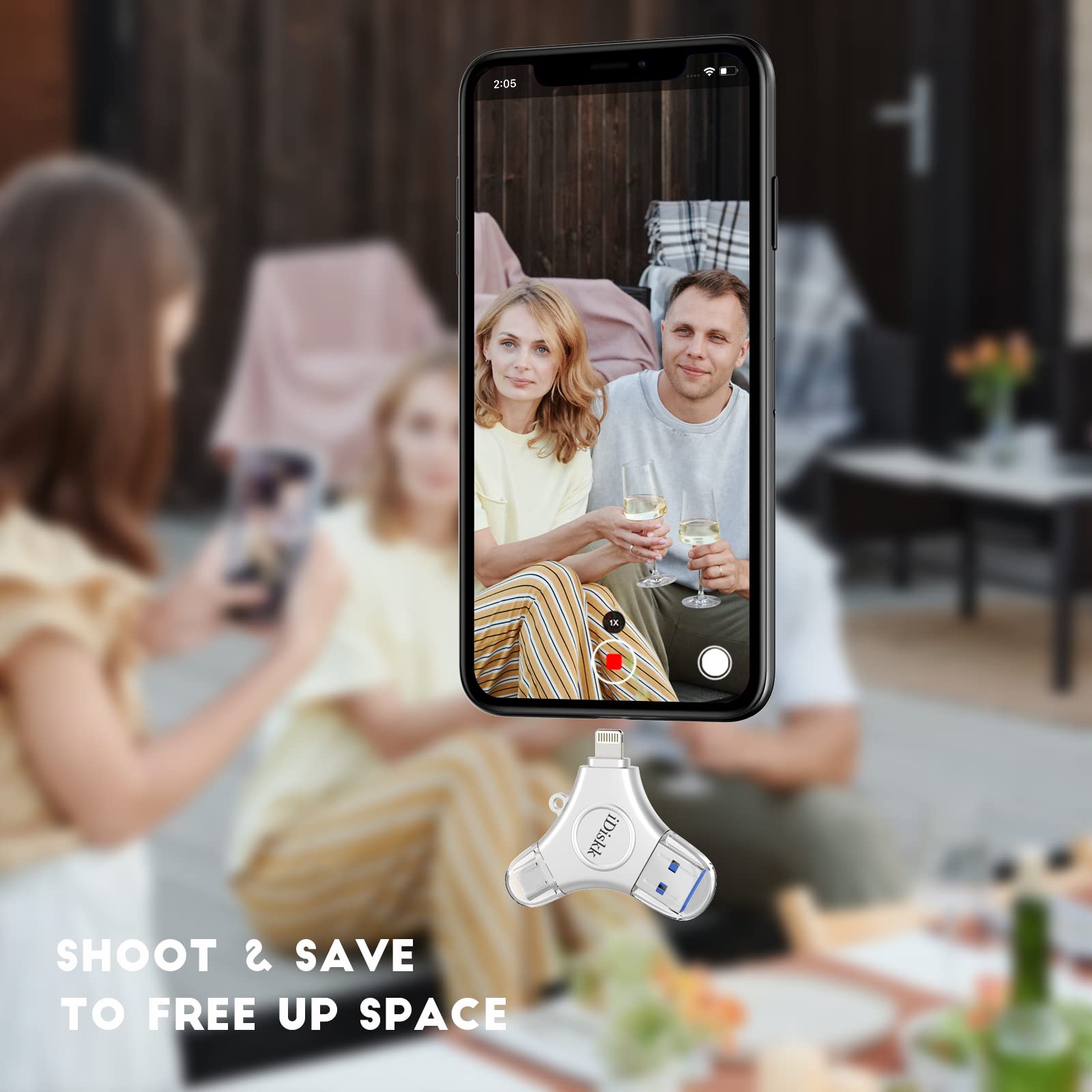 App*Le Certified Idiskk 1Tb Iphone 16 And 15 Photo Flashdrive For Iphone Photo Stick Usb  C Ipad Pro Android Samsung For Iphone 15/14/14 Pro/13/13 Pro/12 Pro/12/11, Thumb Drive Ffor Iphone Photos