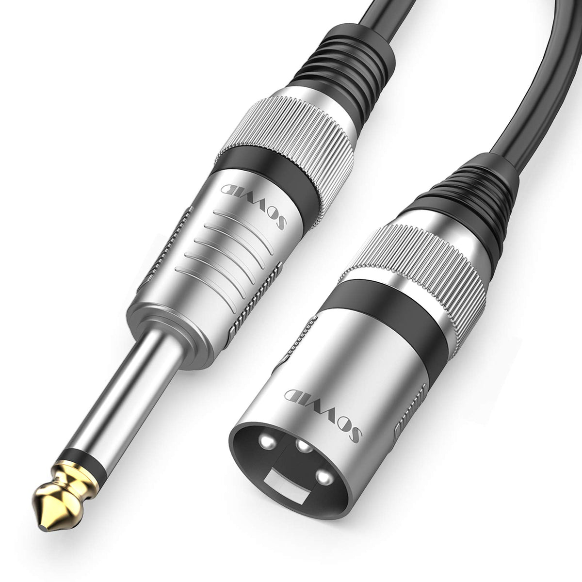 1/4 Inch Ts Mono To Xlr Male Cable, Sovvid Unbalanced 6.35Mm Mono Plug To 3 Pin Xlr Male, Quarter Inch Ts Male To Xlr Male Mic C