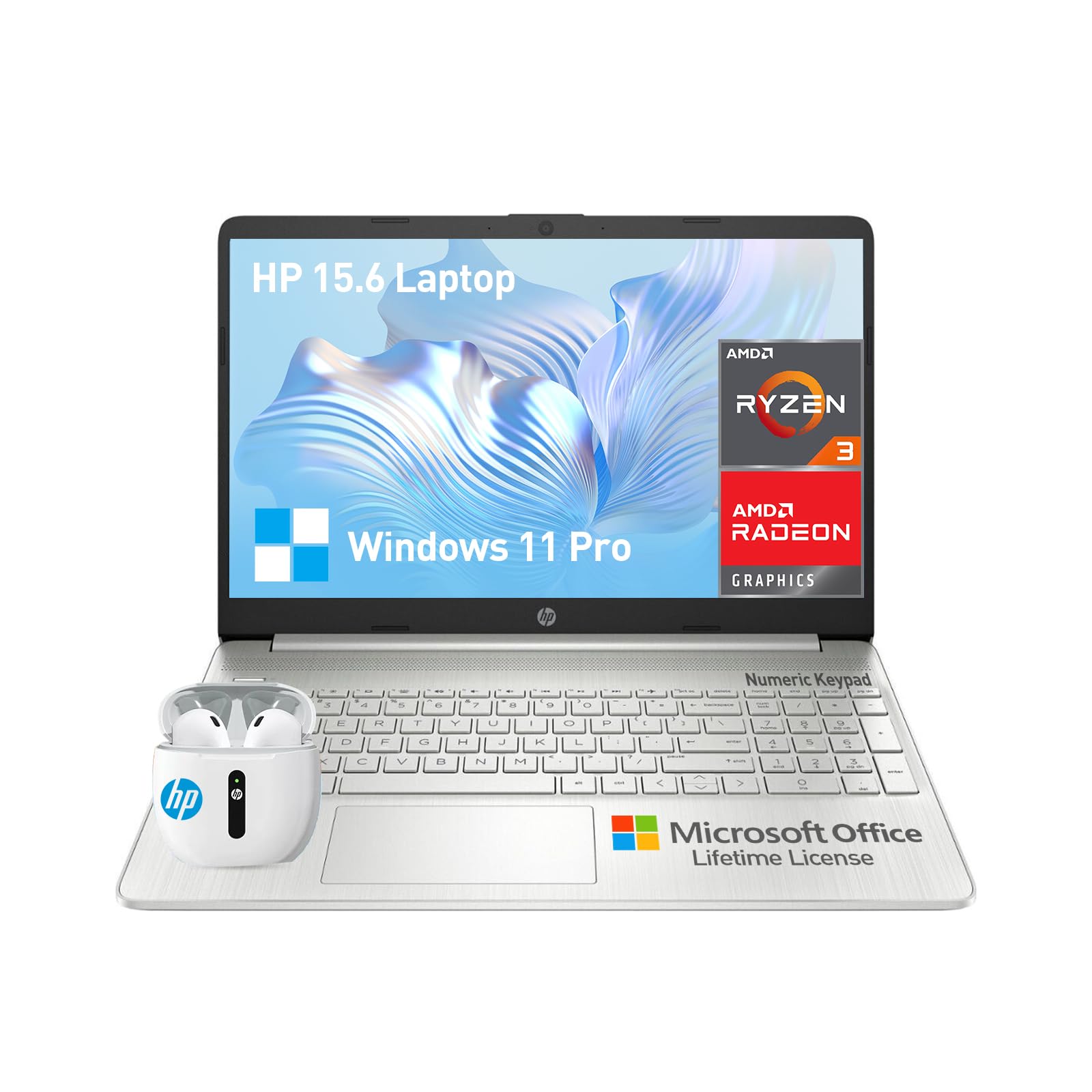 Hp 15.6 Laptop Computer, College Students Business Laptop 15 Inch, Amd Ryzen 3 Quad-Core, 32Gb Ram 1Tb Ssd, Lifetime Microsoft O